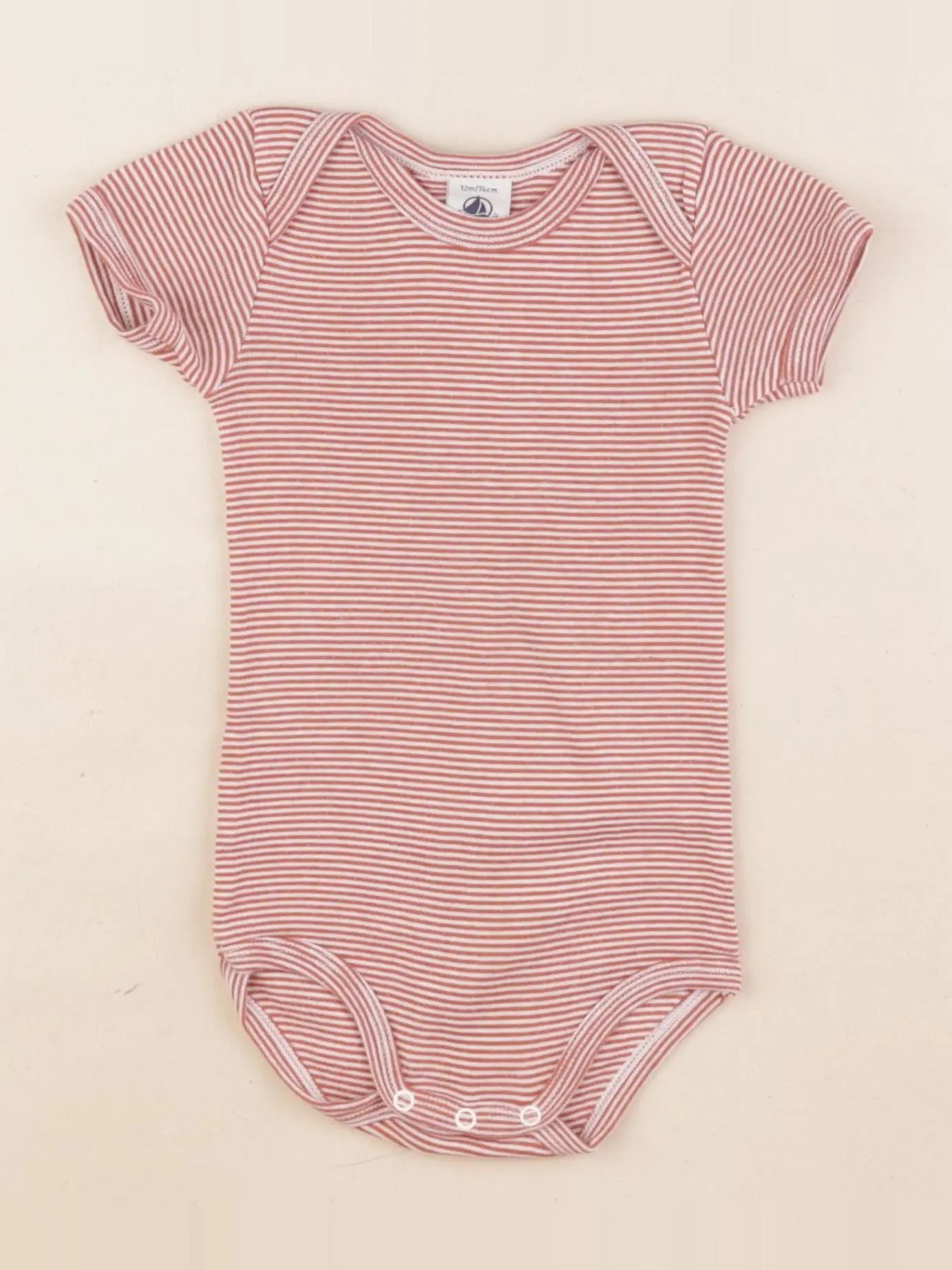 Petit Bateau - body rouge - 12 mois