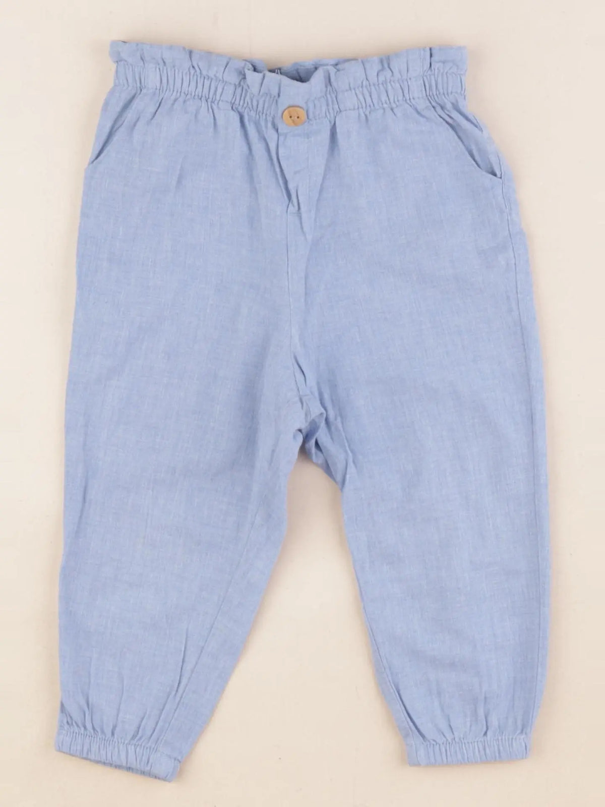 H&M - pantalon bleu - 12/18 mois