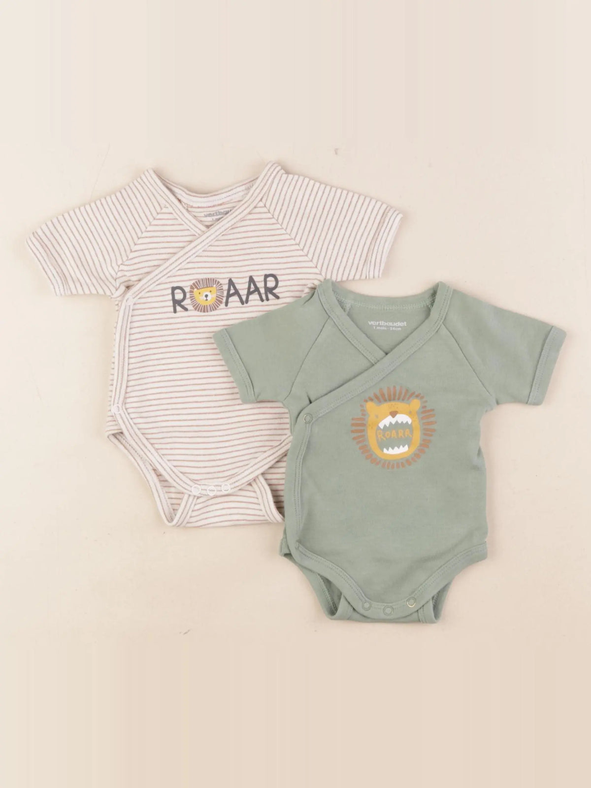 Vertbaudet - lot de 2 bodies en coton multicolore - 1 mois
