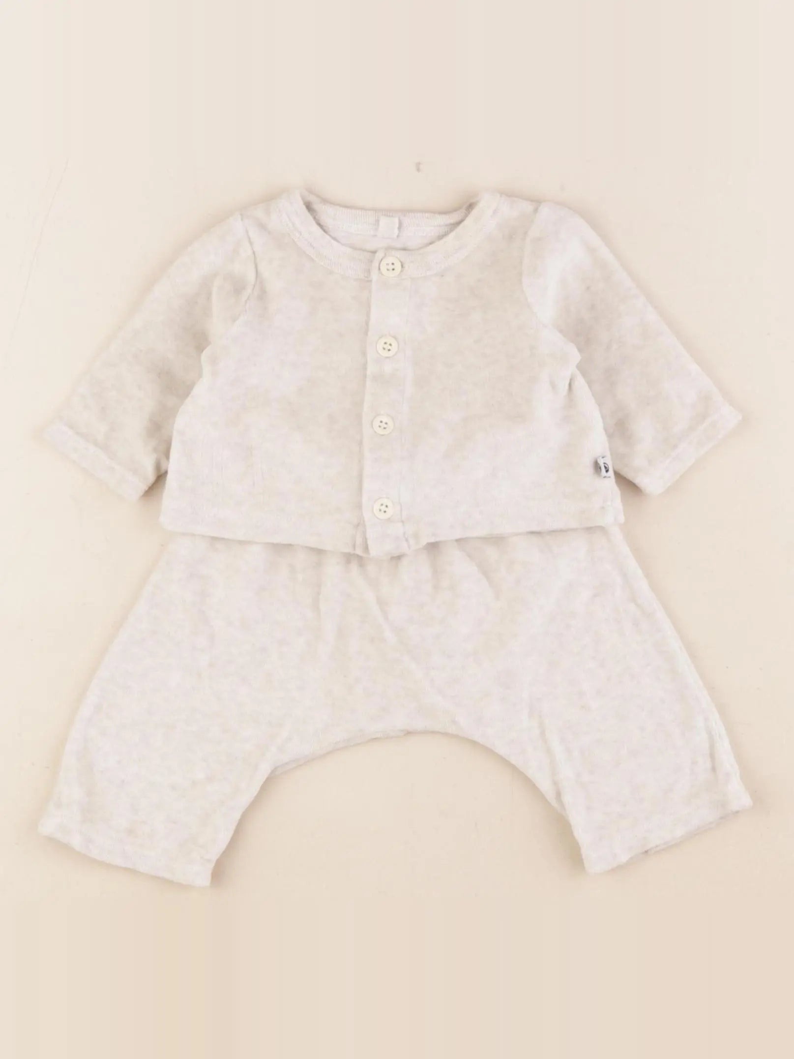 Petit Bateau - ensemble beige - 1 mois