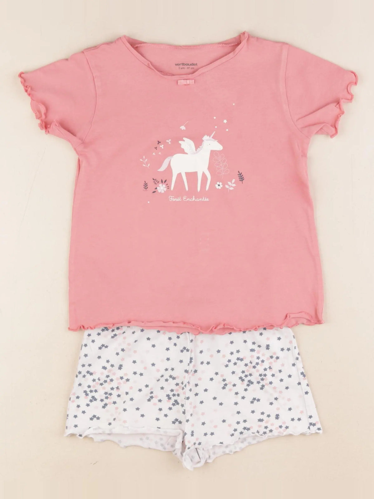 Vertbaudet - pyjama coton rose - 3 ans