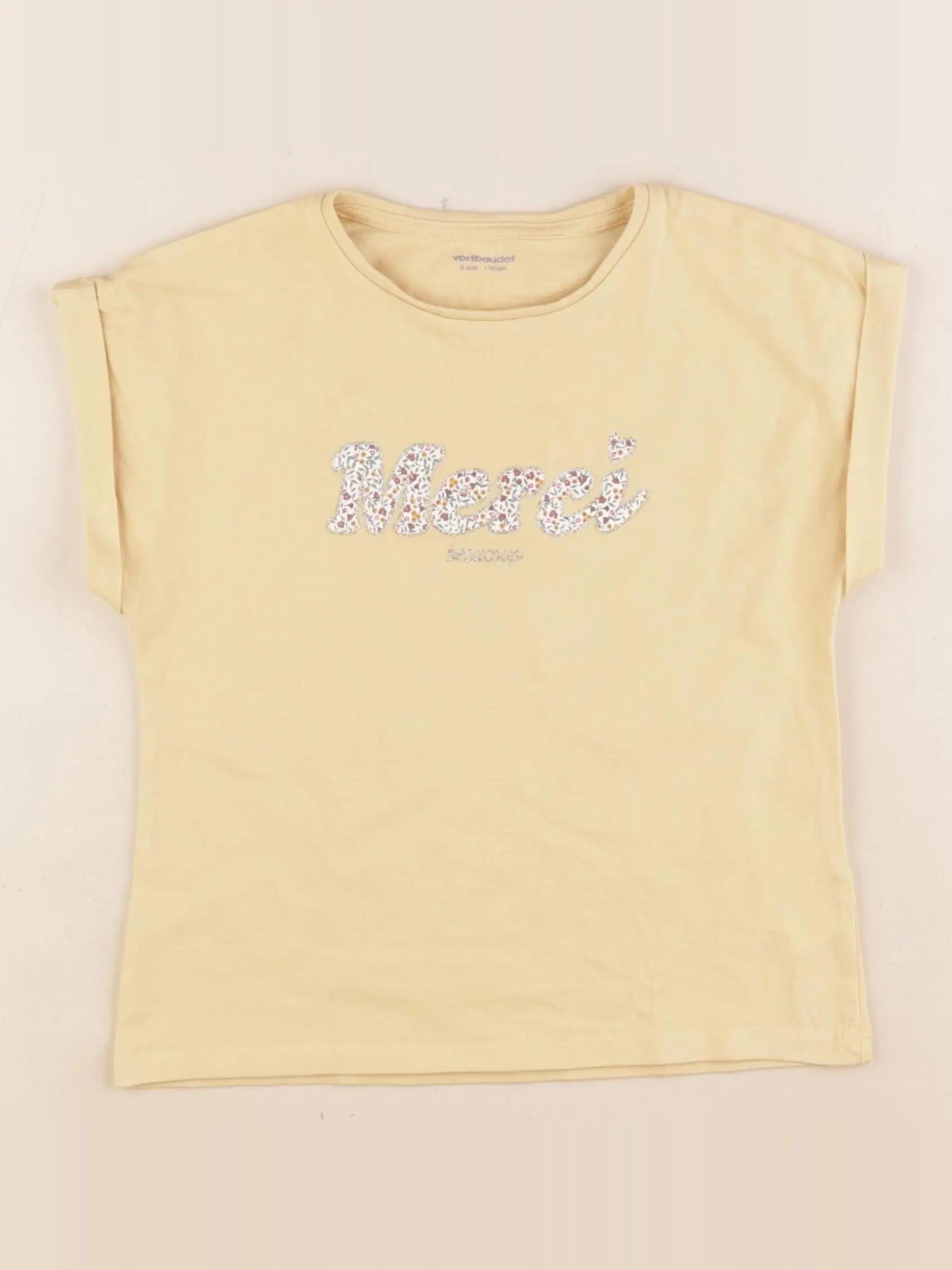 Vertbaudet - tee-shirt jaune, or - 6 ans