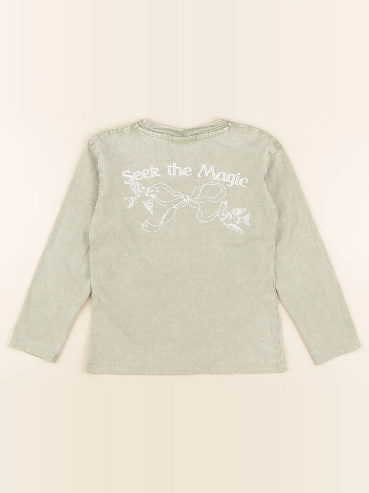 Zara - tee-shirt imprimé au dos vert - 6/7 ans