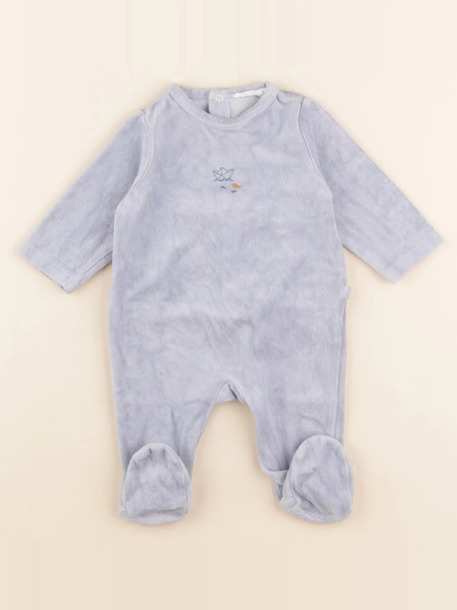 Boutchou - pyjama velours bleu - 3 mois
