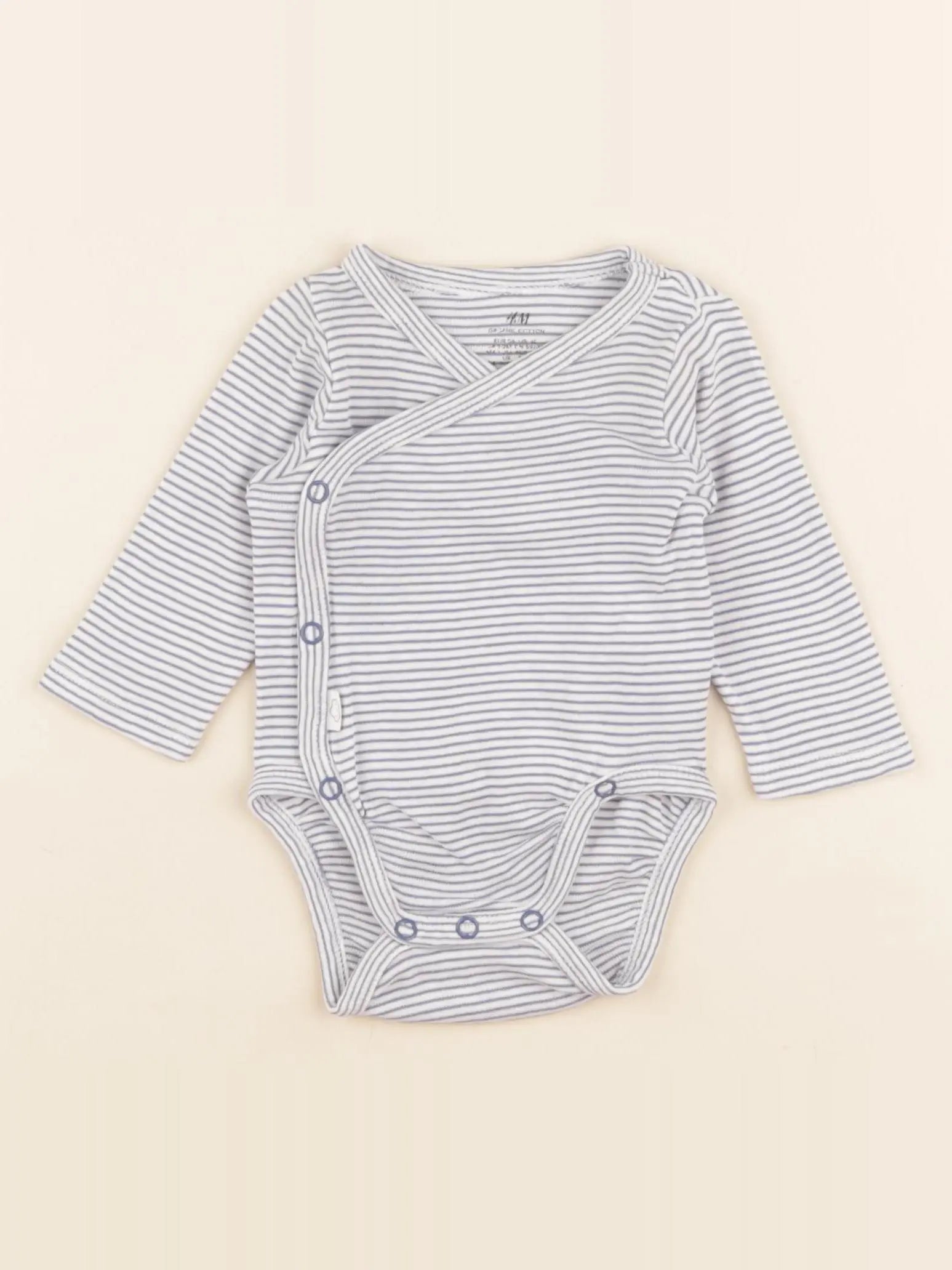 H&M - body bleu, blanc - 1/2 mois