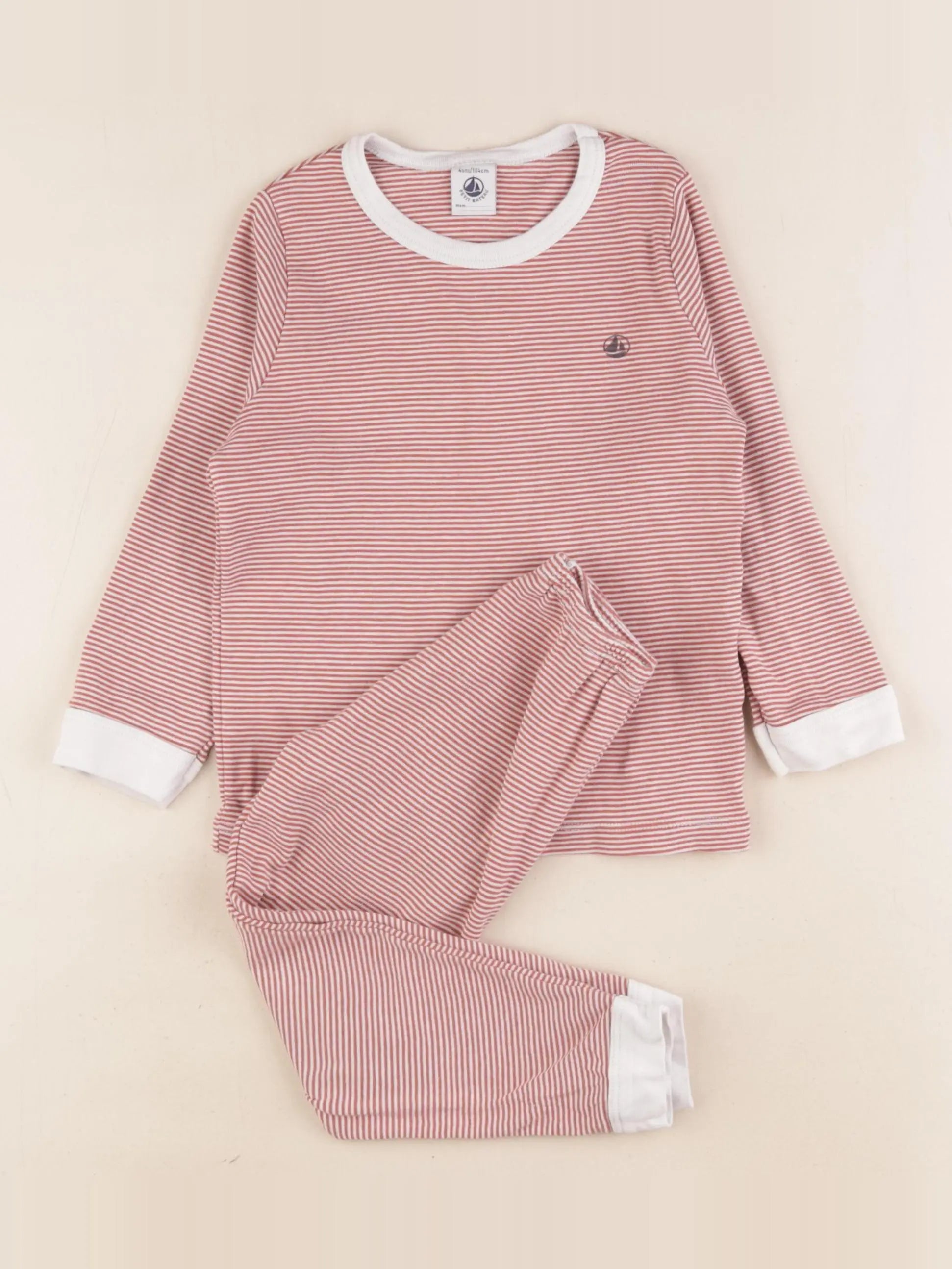 Petit Bateau - pyjama coton orange - 8 ans