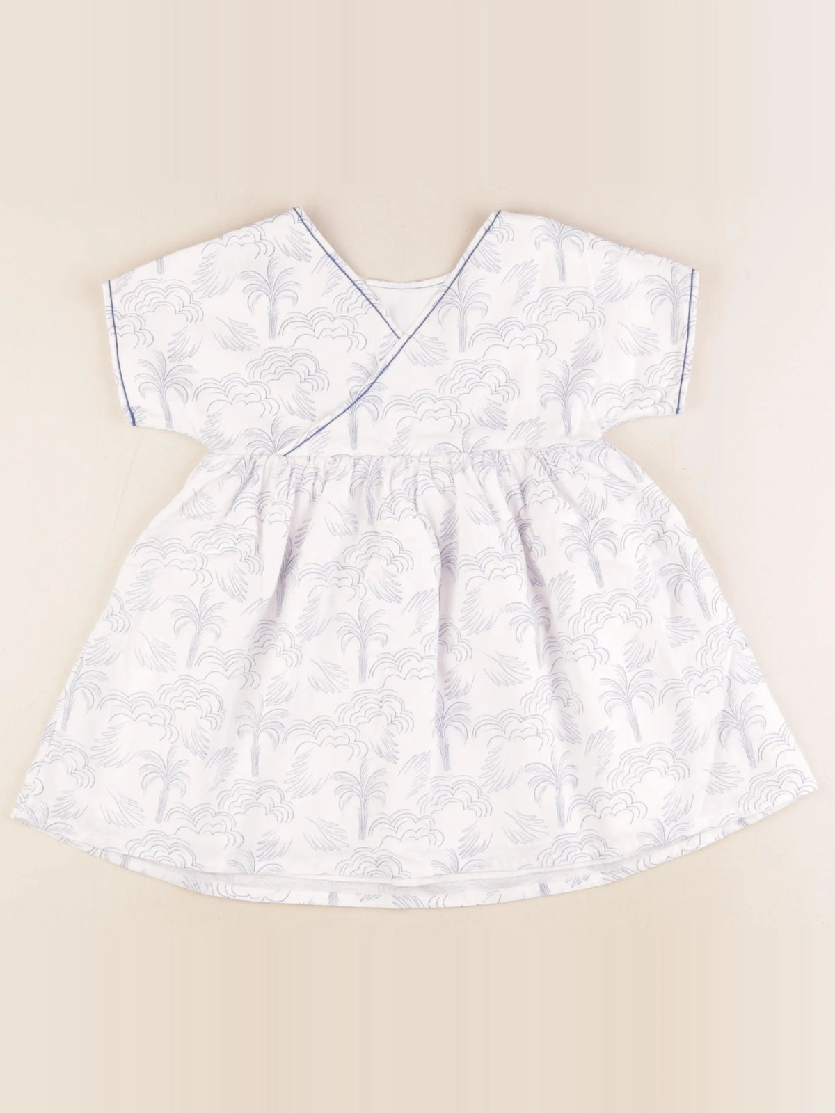 Cyrillus - robe blanc, bleu - 3 ans