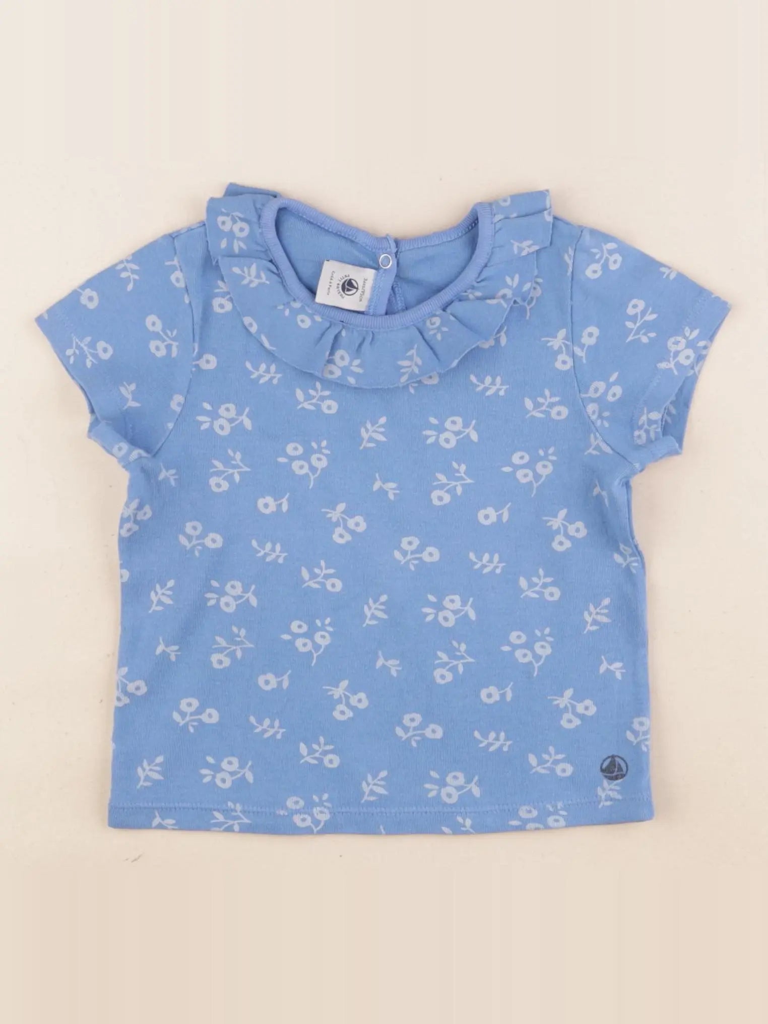 Petit Bateau - tee-shirt bleu - 3 ans