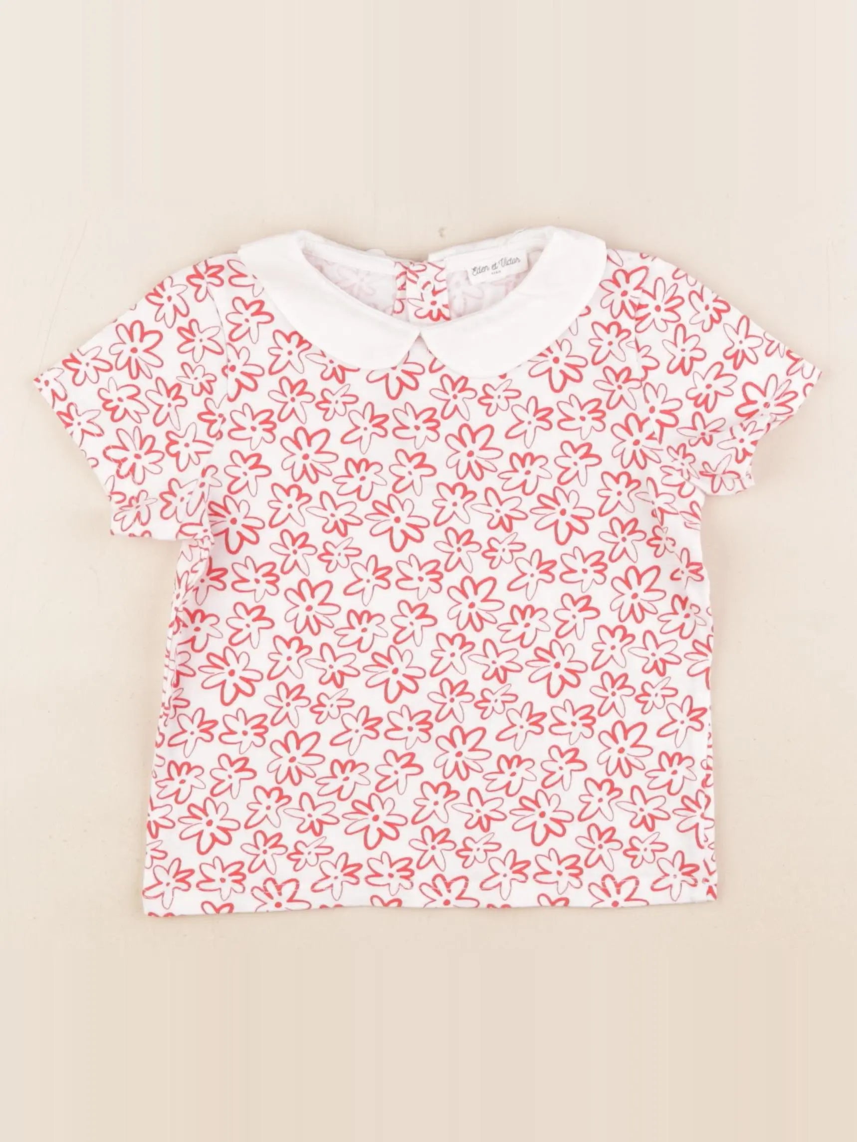 Eden & Victor - tee-shirt blanc, rouge - 3 ans