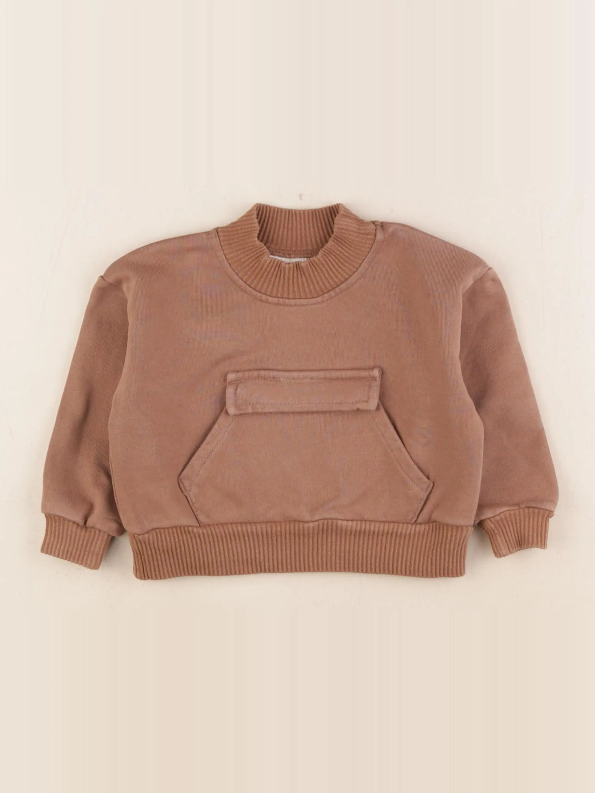 Gamin gamine - sweat marron - 6/12 mois