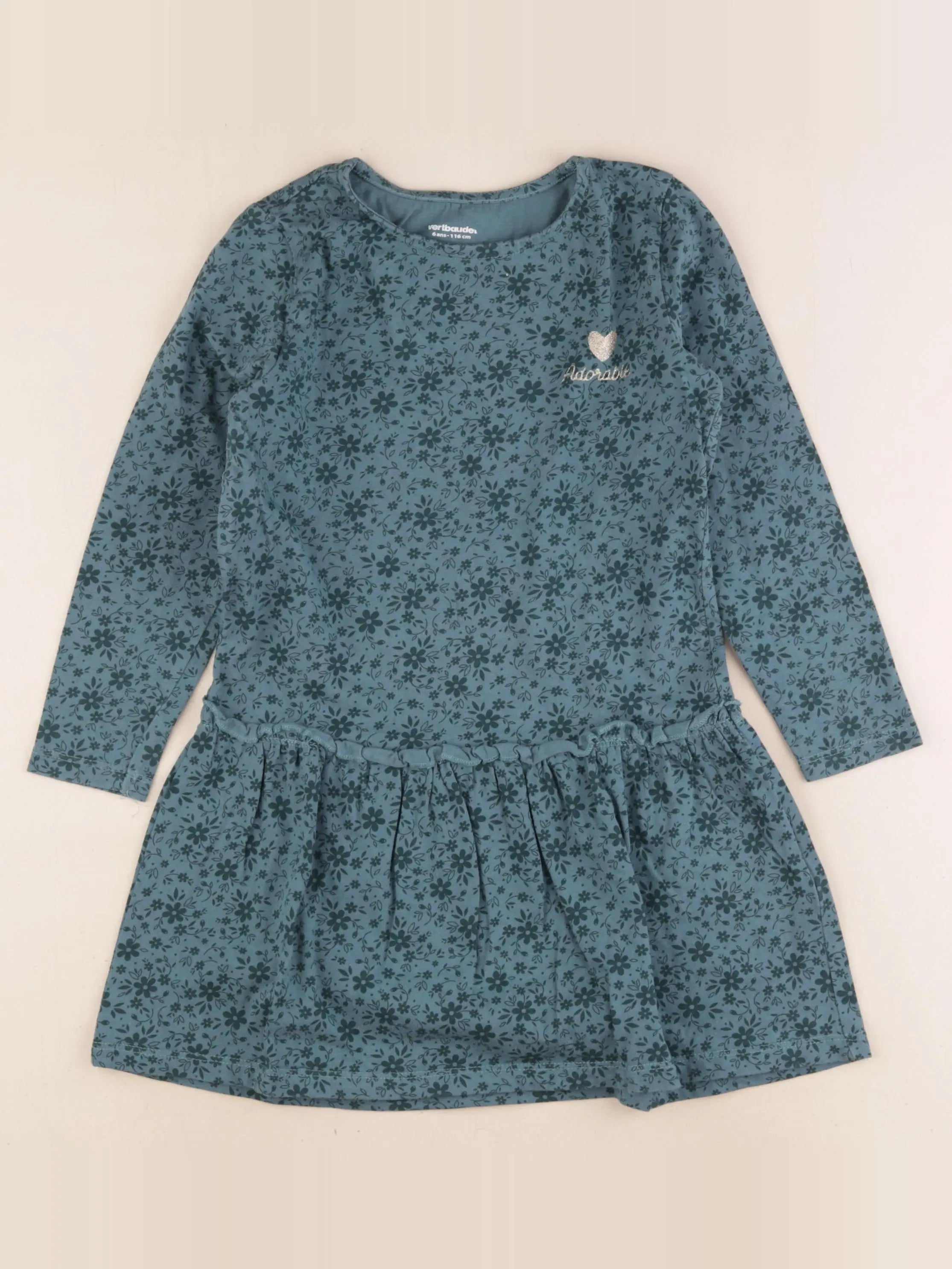 Vertbaudet - robe vert - 6 ans