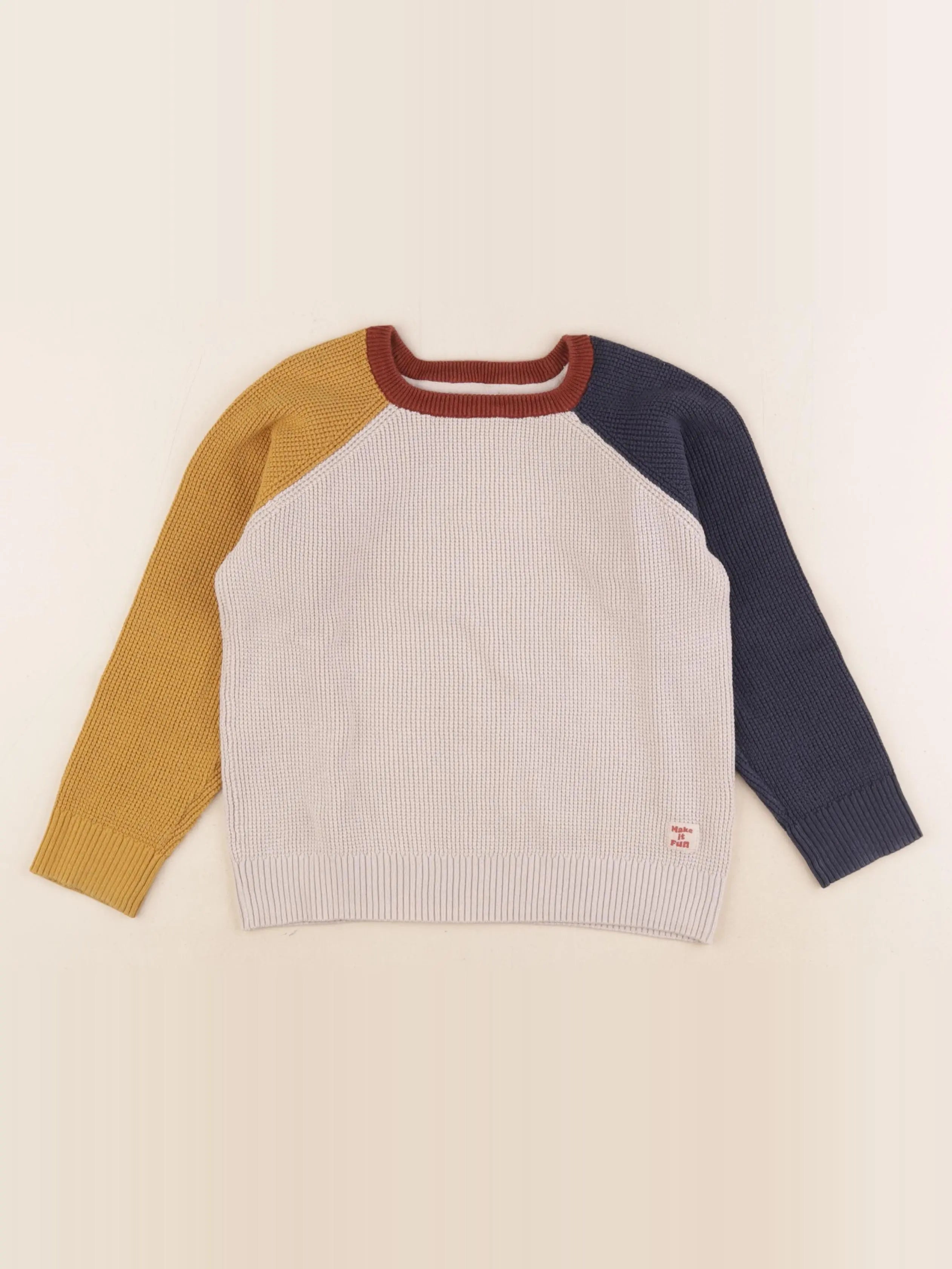 Vertbaudet - pull beige - 6 ans