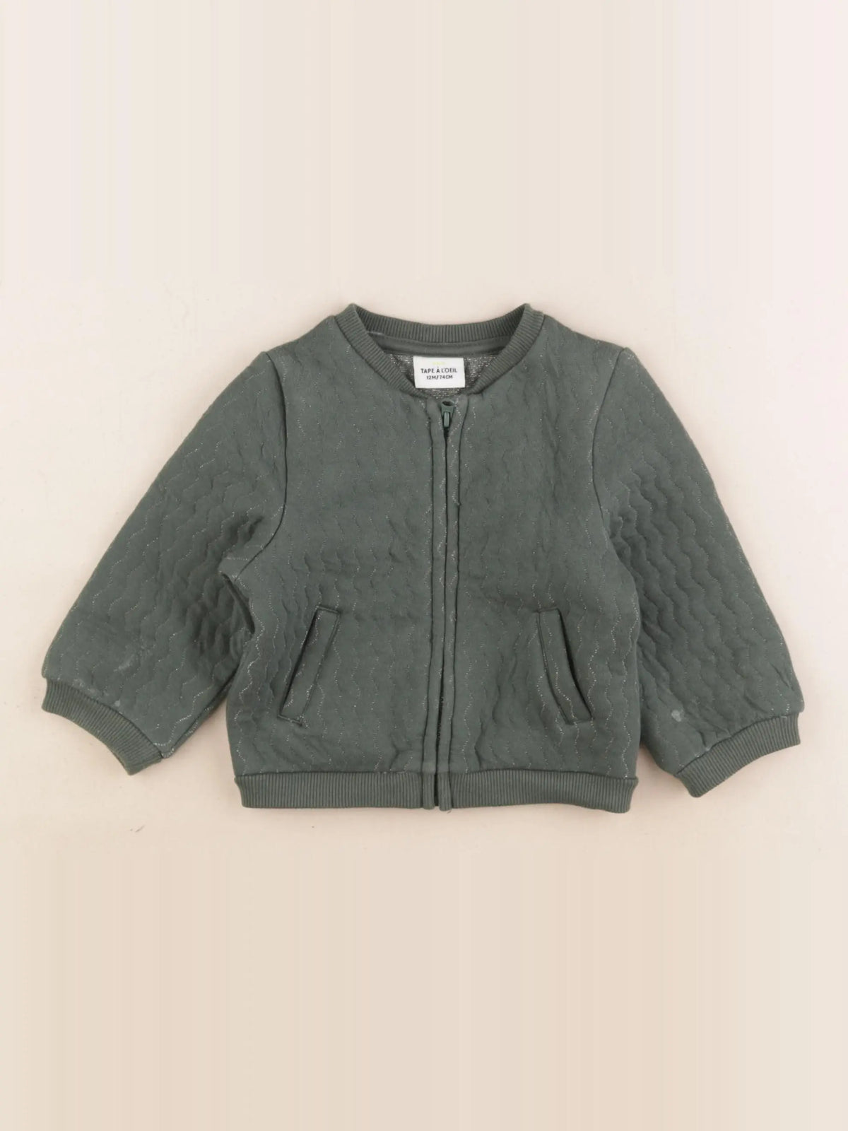 Tape à l'oeil - gilet vert, argent - 12 mois