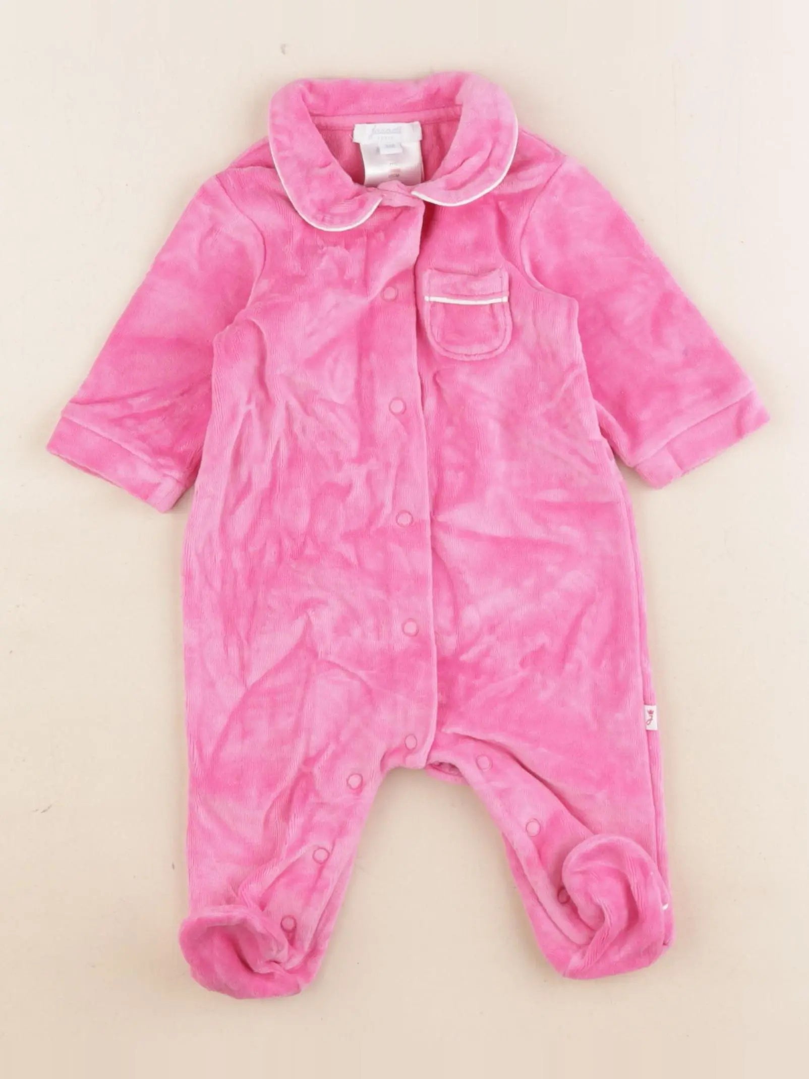 Jacadi - pyjama velours rose - 3 mois