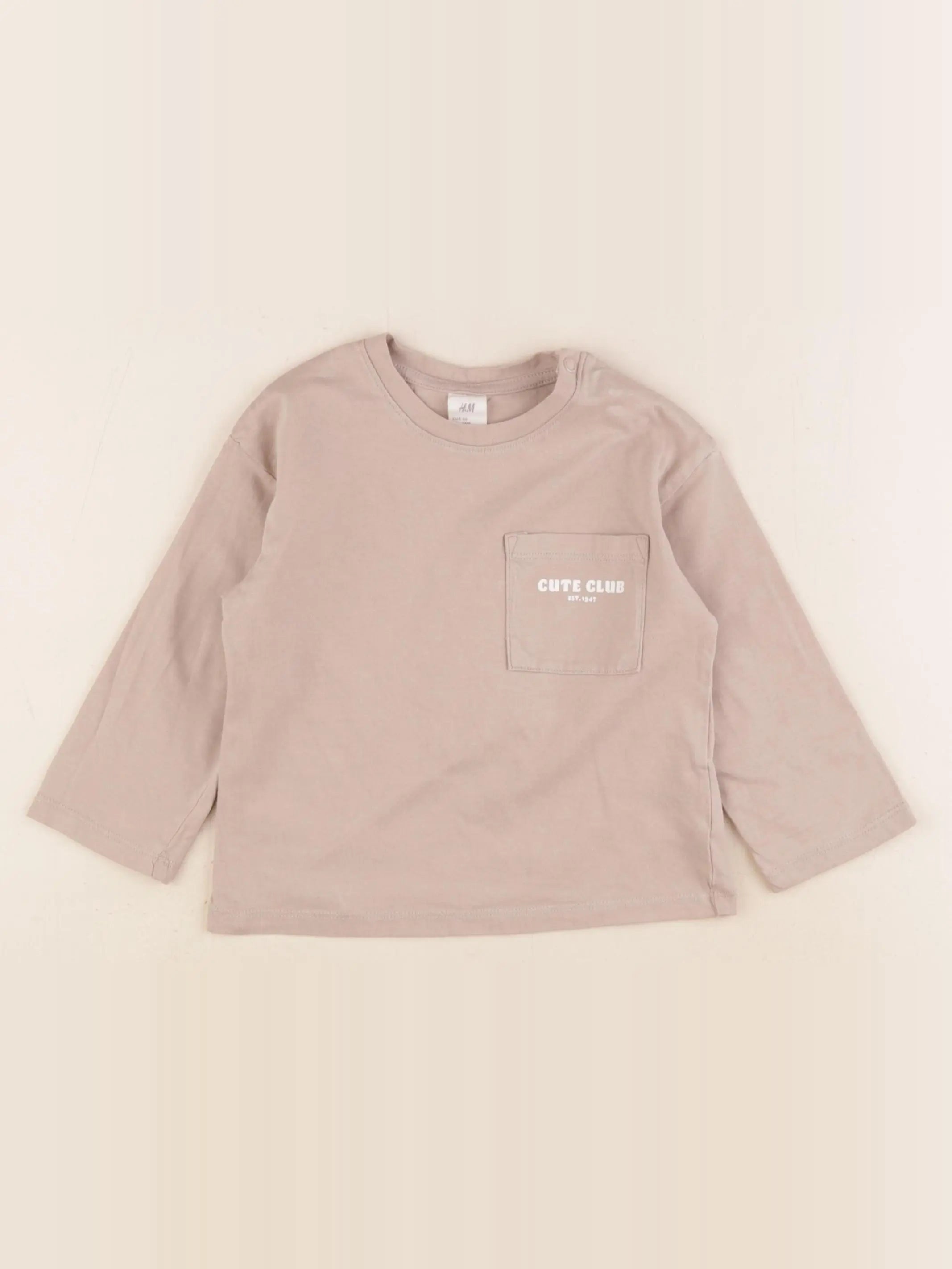 H&M - tee-shirt beige - 12/18 mois