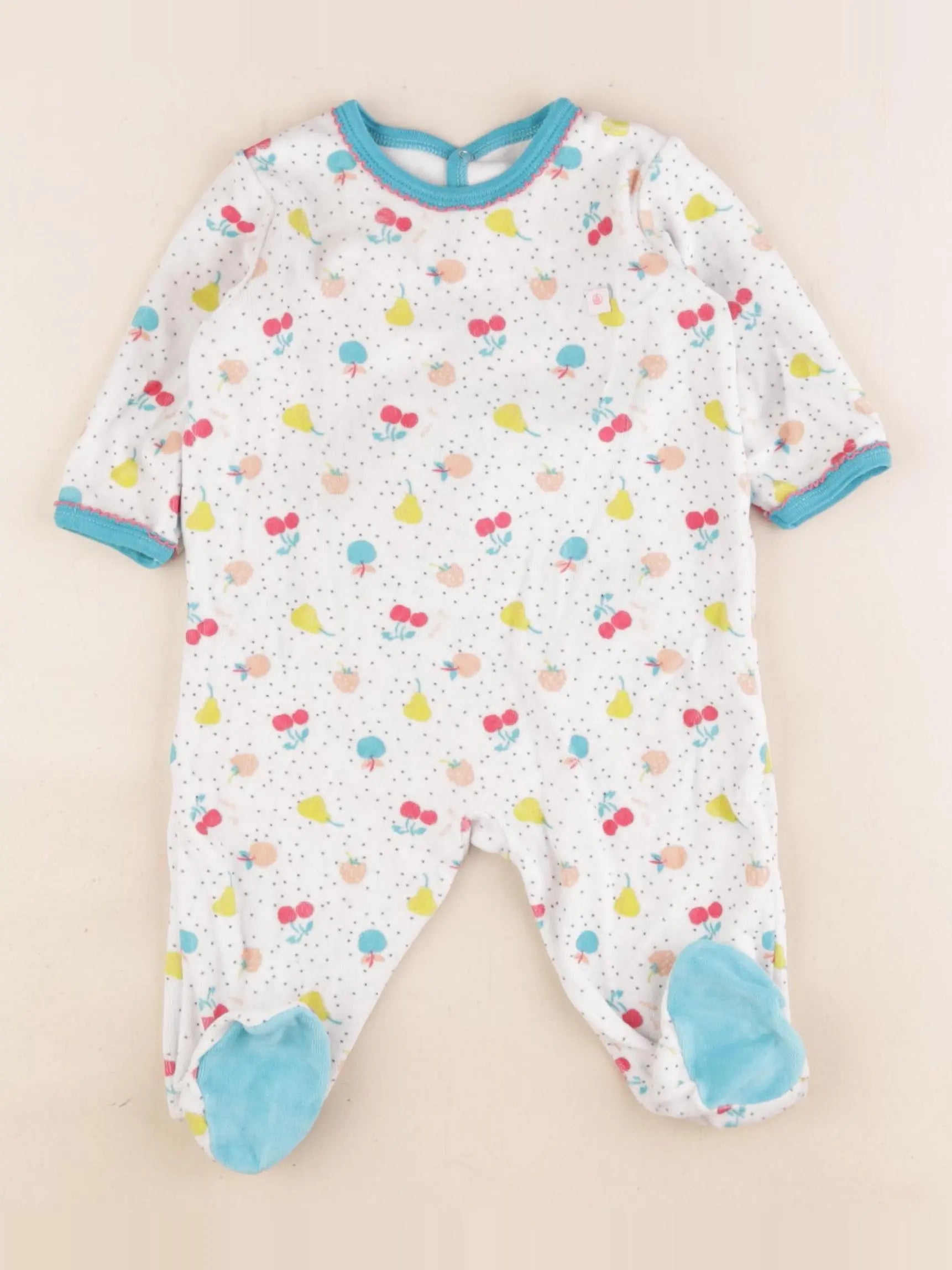 Petit Bateau - pyjama velours multicolore - 6 mois