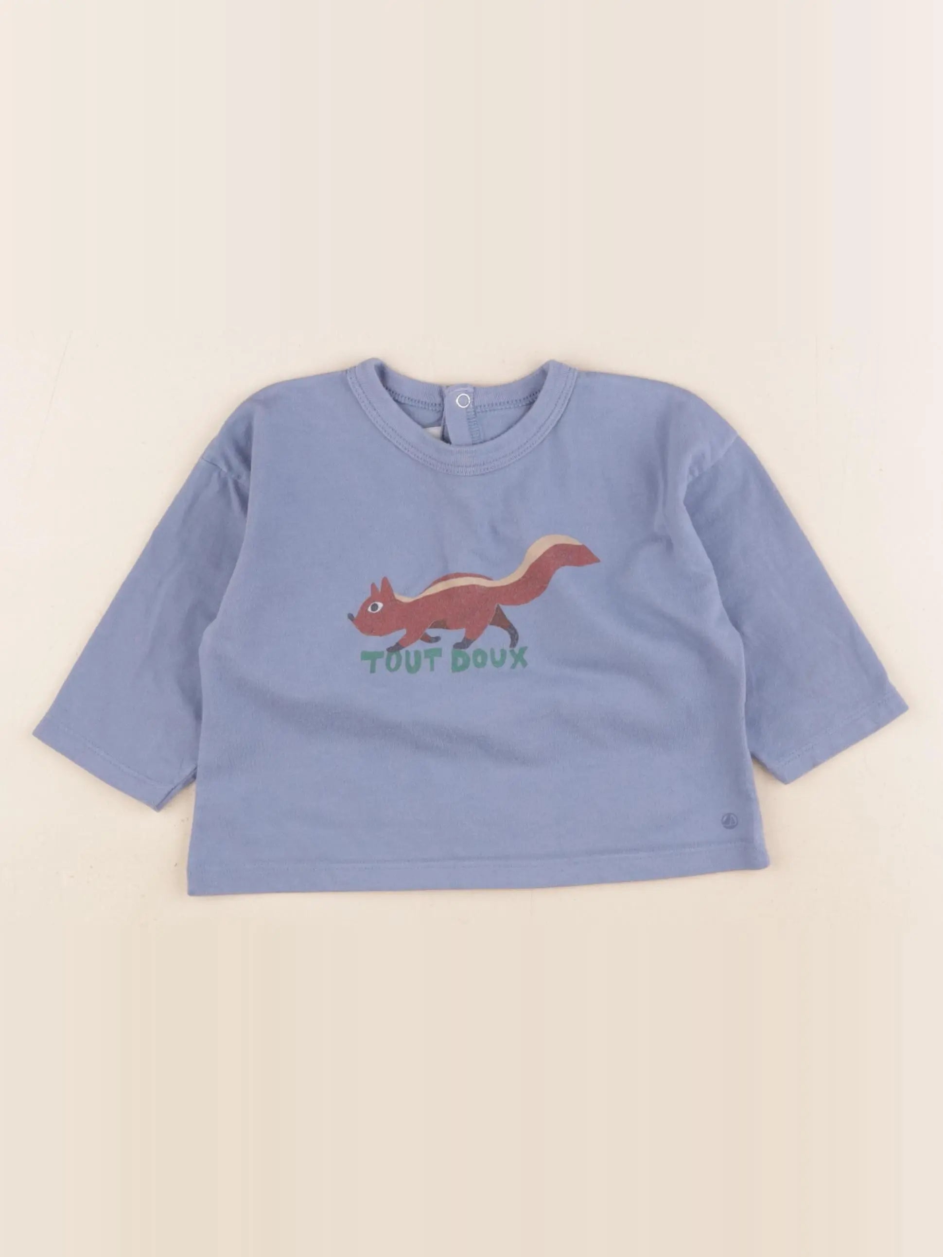 Petit Bateau - tee-shirt bleu - 12 mois