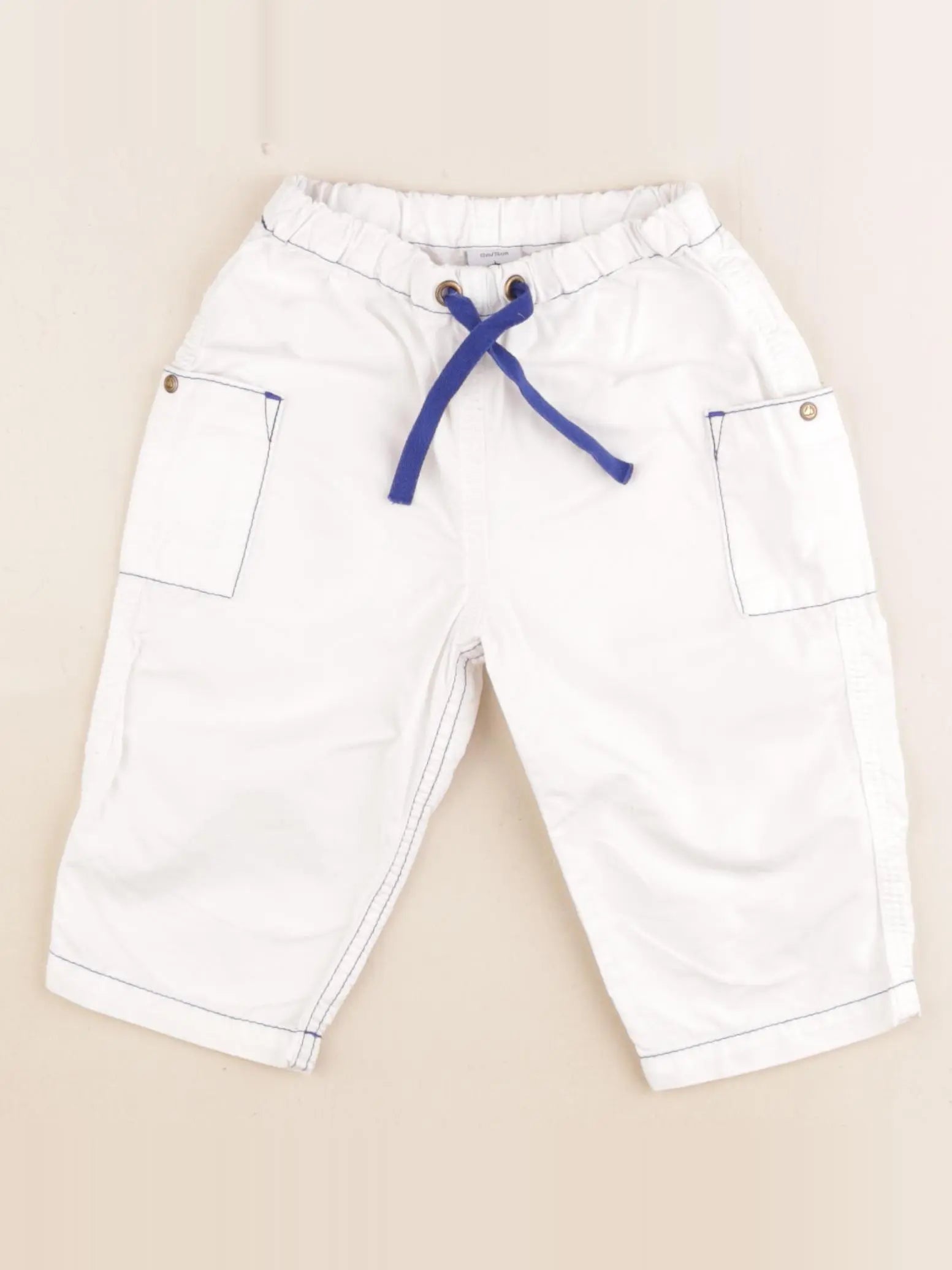 Petit Bateau - pantalon blanc - 12 mois