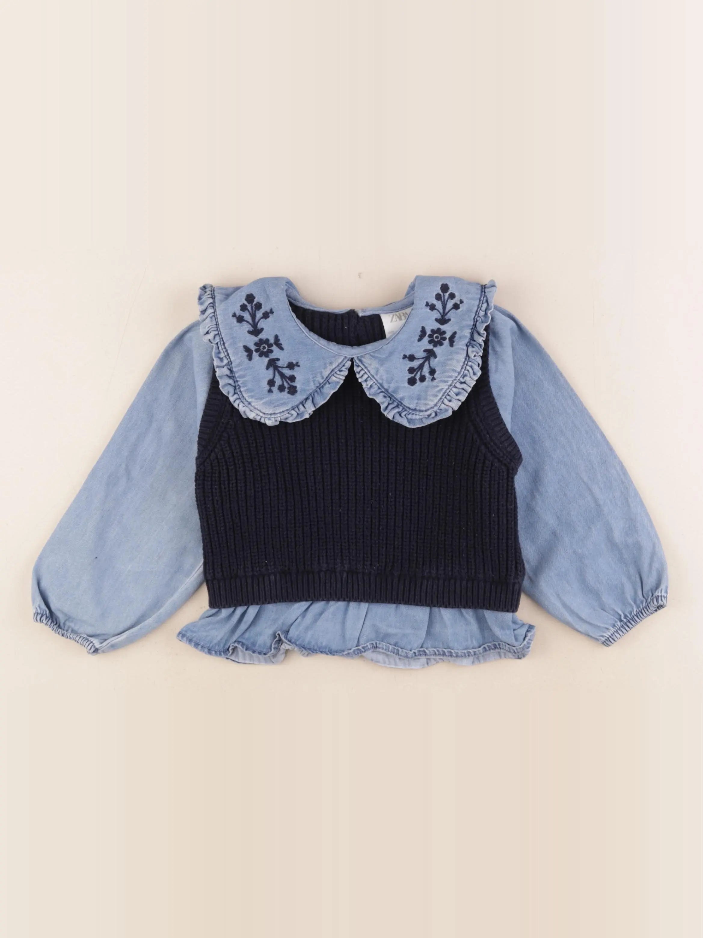 Zara - pull bleu - 2 ans