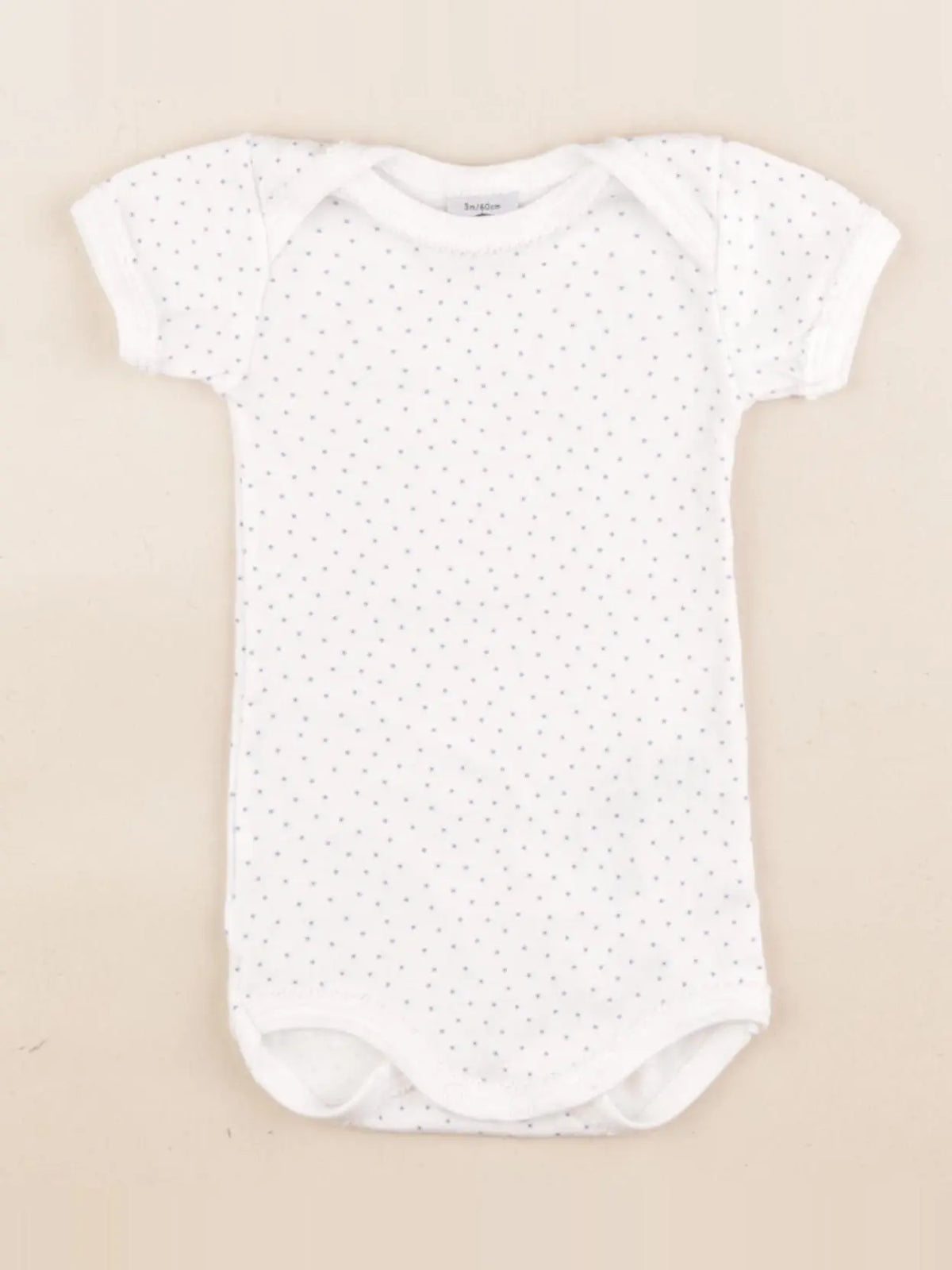 Petit Bateau - body blanc, bleu - 3 mois