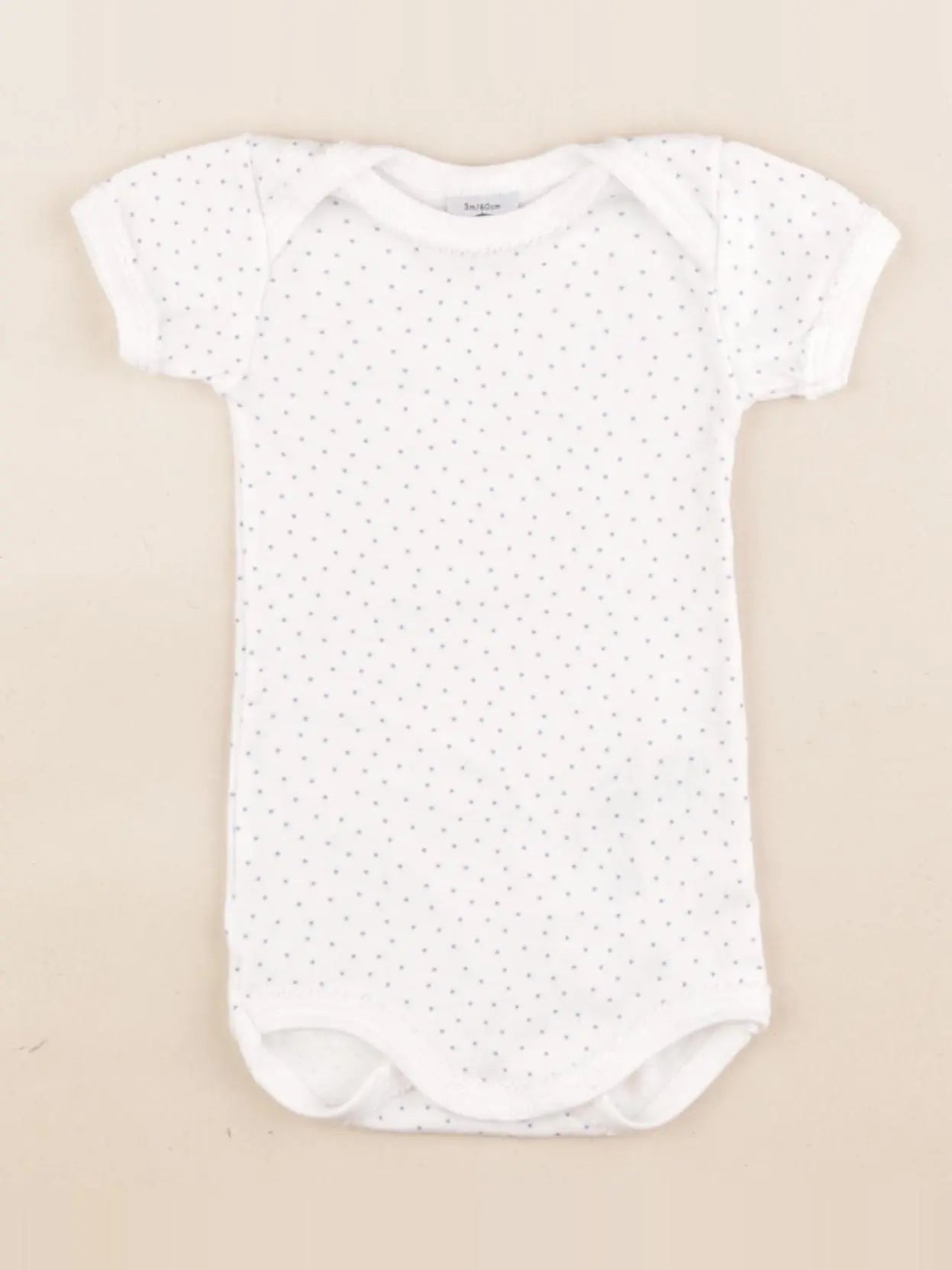 Petit Bateau - body blanc, bleu - 3 mois