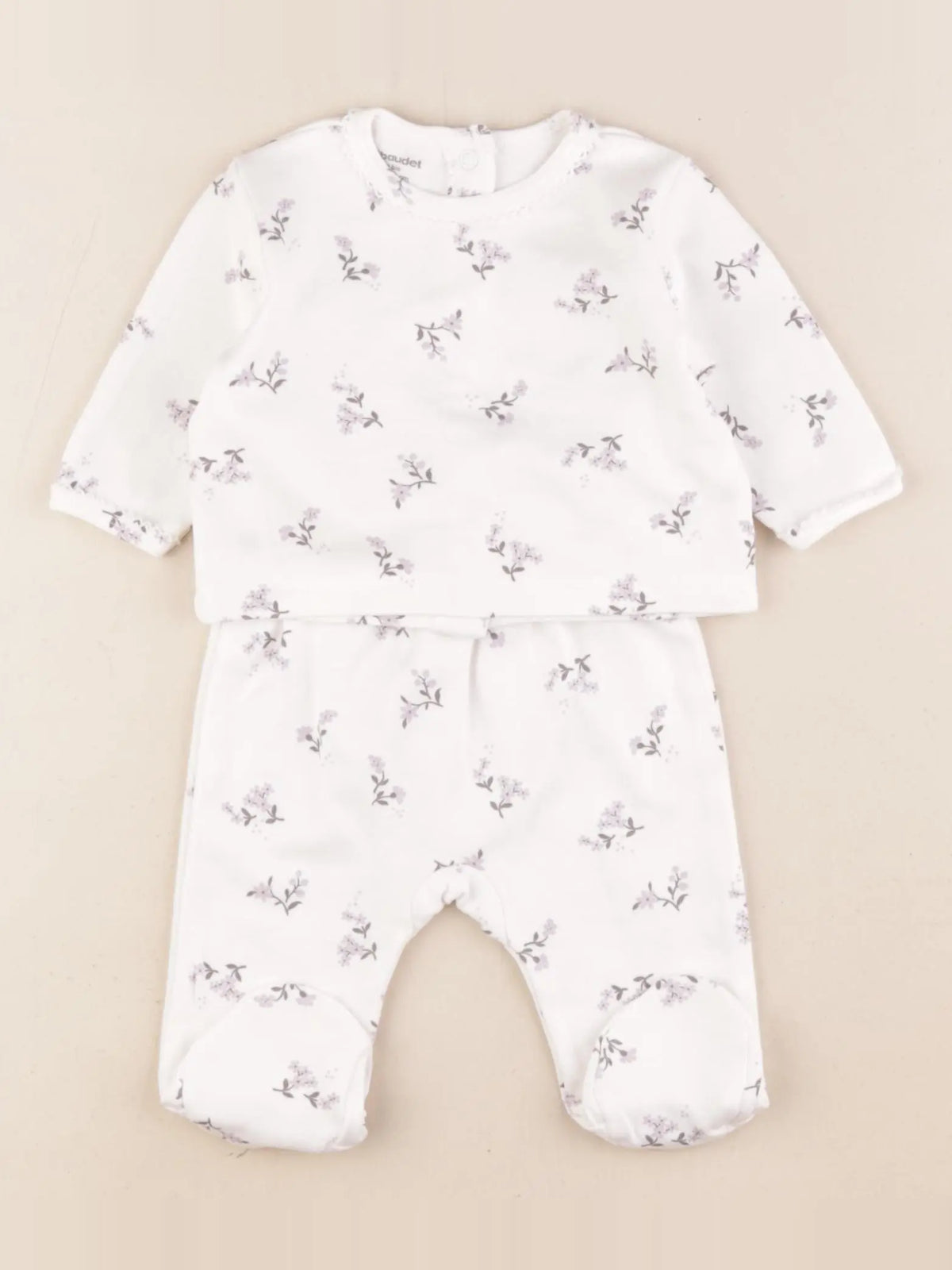 Vertbaudet - pyjama coton blanc - 1 mois