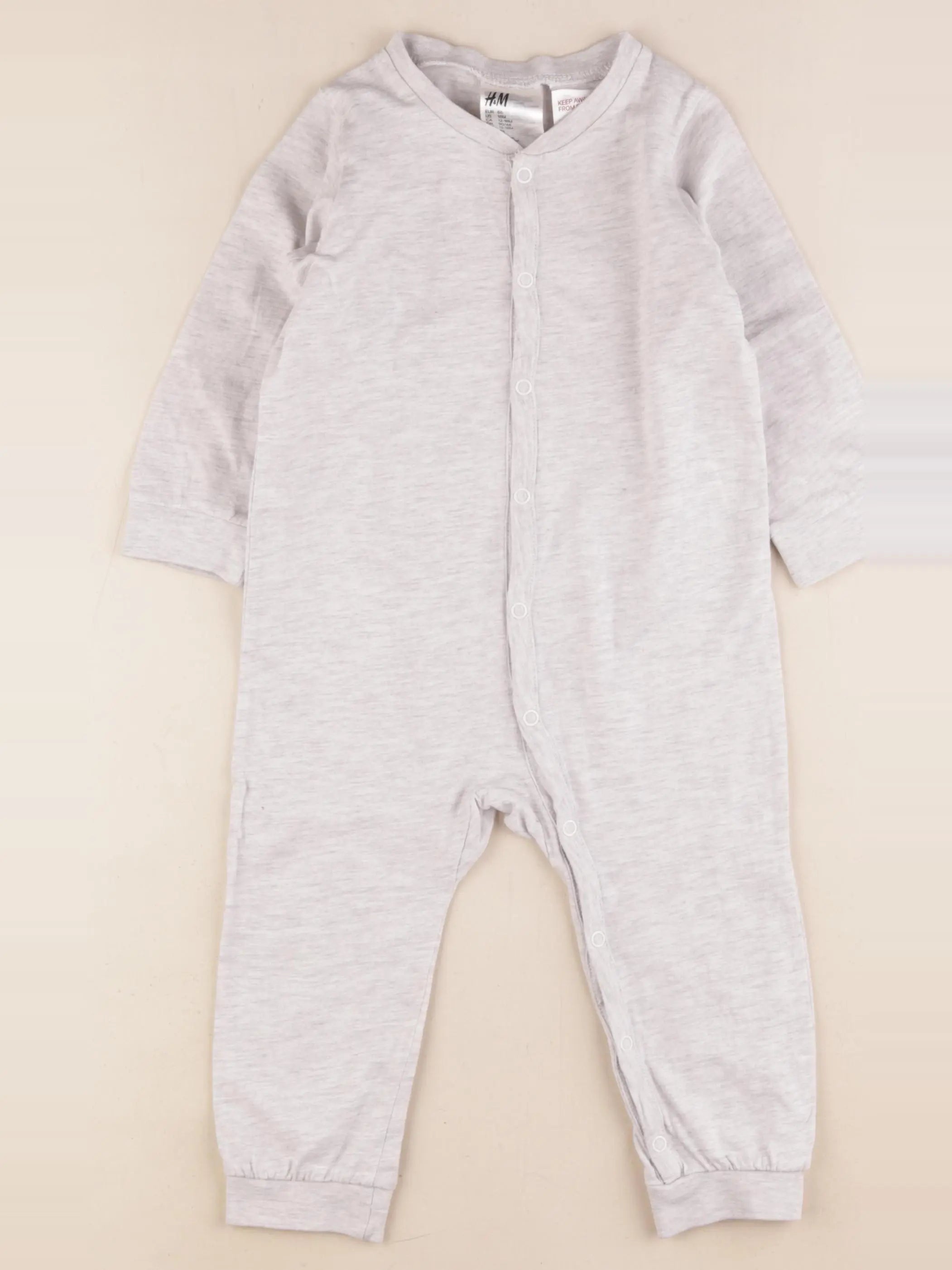 H&M - pyjama coton gris - 12/18 mois