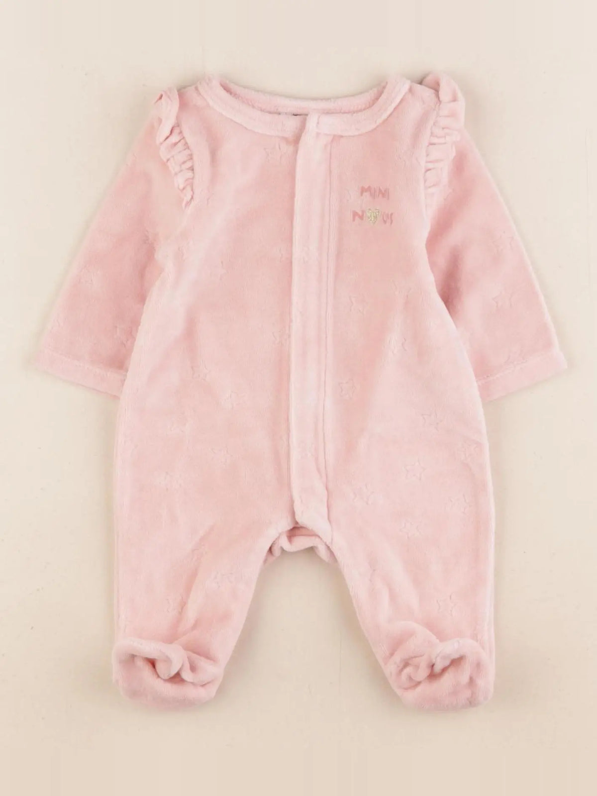 Tape à l'oeil - pyjama velours rose - 0 mois