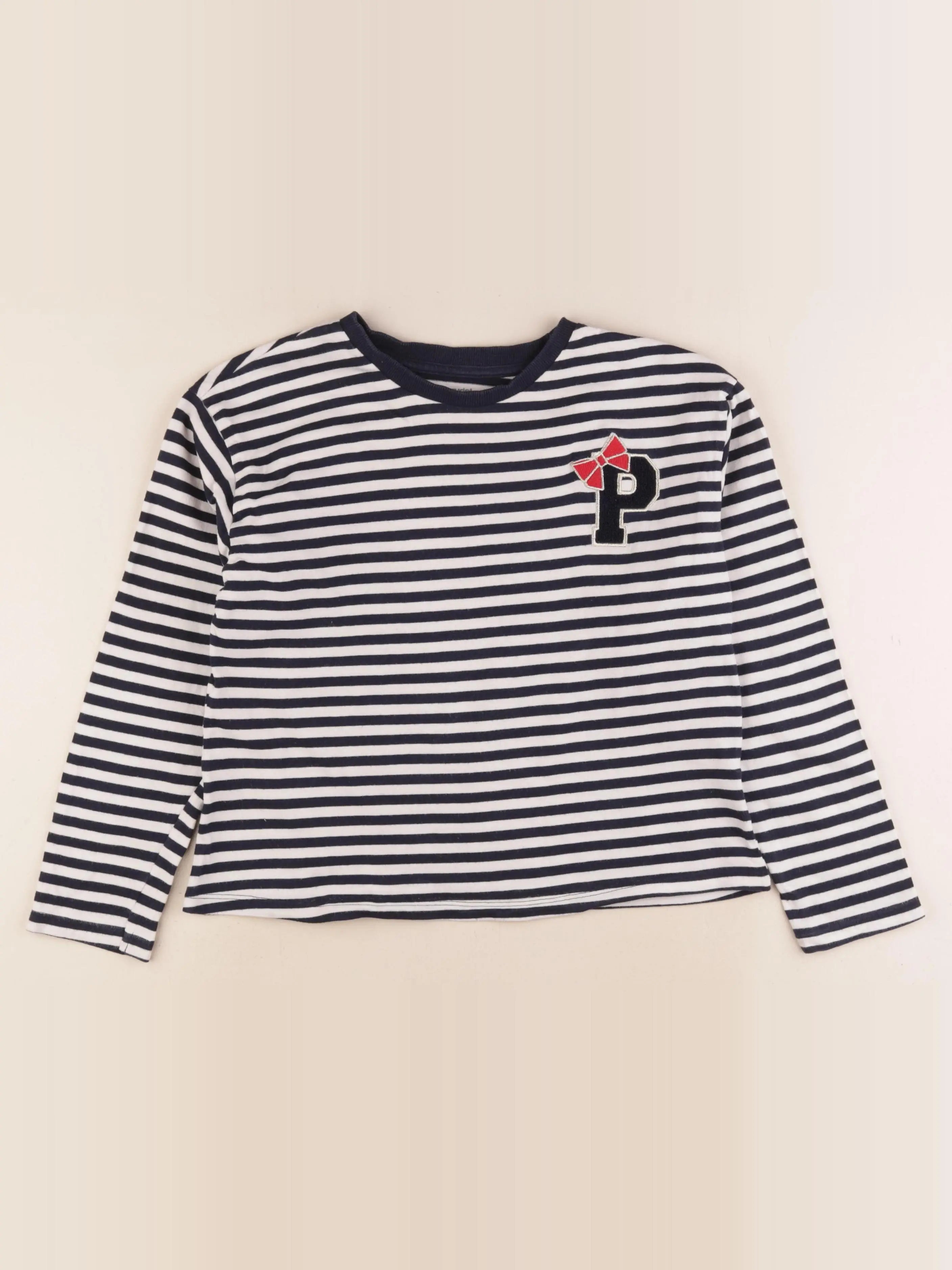 Vertbaudet - tee-shirt bleu, blanc - 10 ans