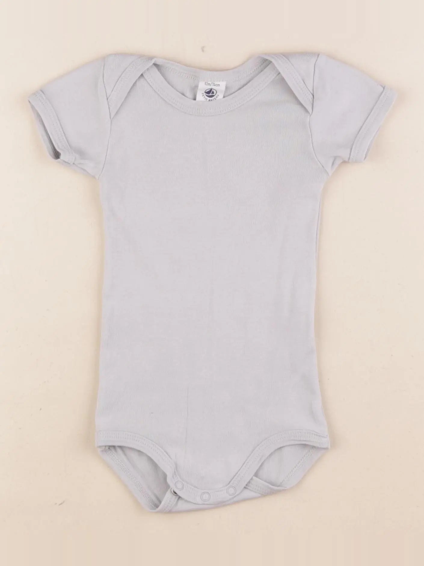 Petit Bateau - body gris - 12 mois