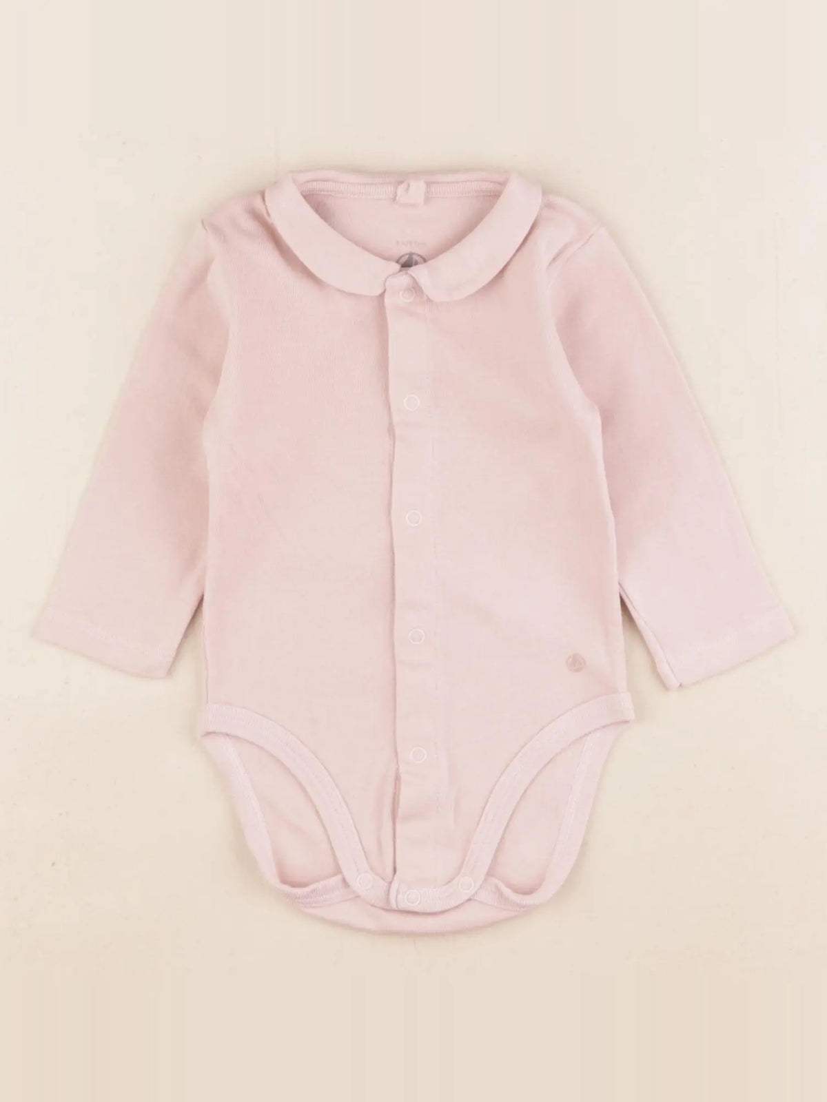 Petit Bateau - body à col rose - 6 mois