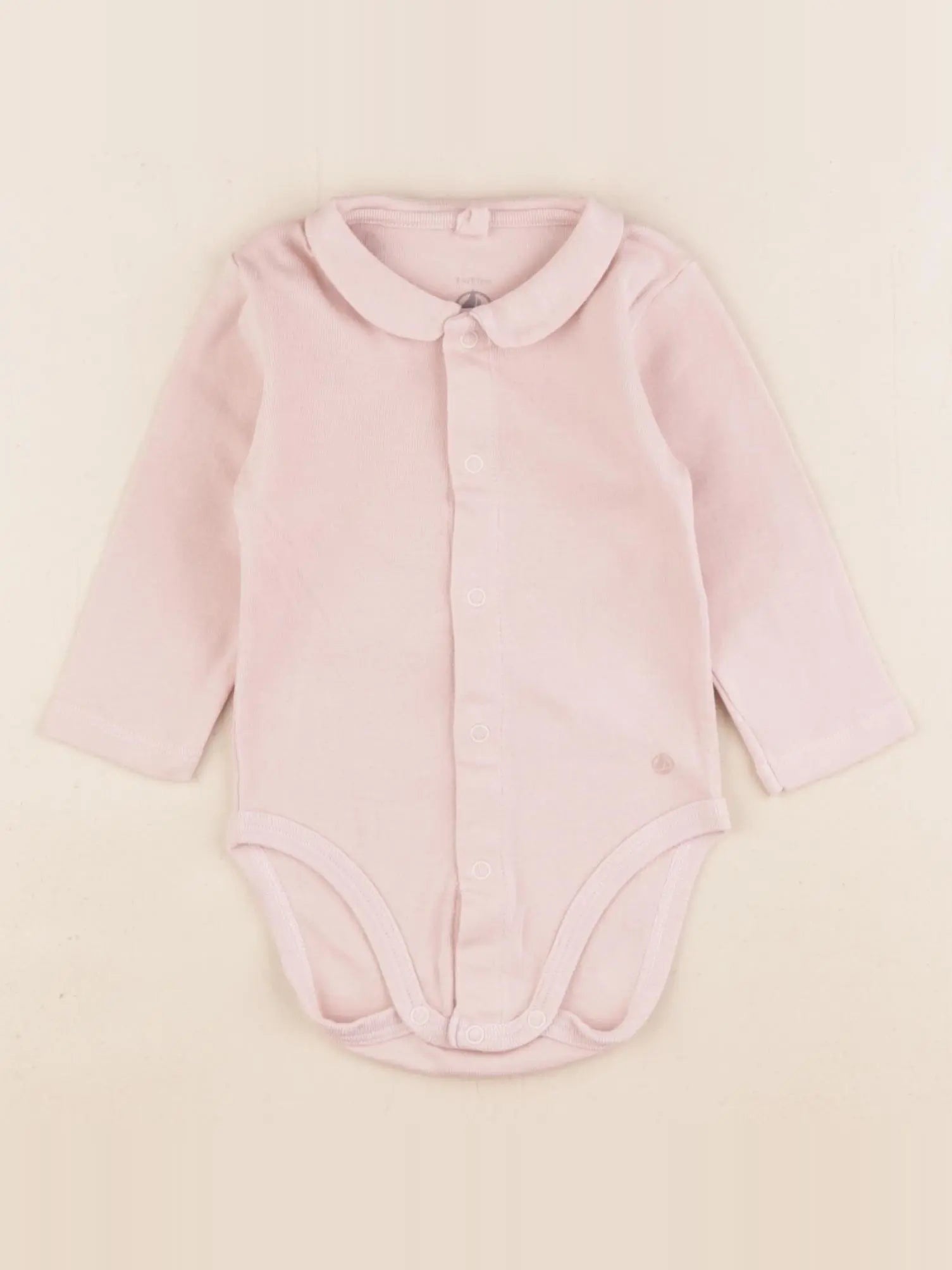 Petit Bateau - body à col rose - 6 mois