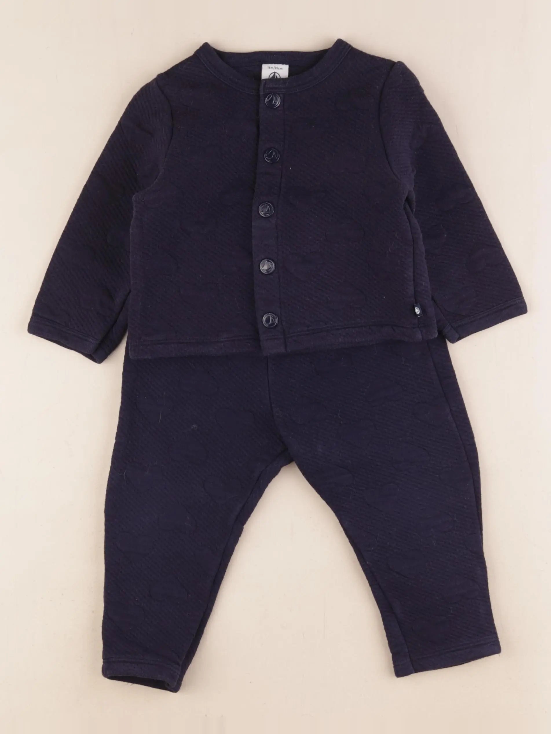 Petit Bateau - ensemble bleu - 18 mois