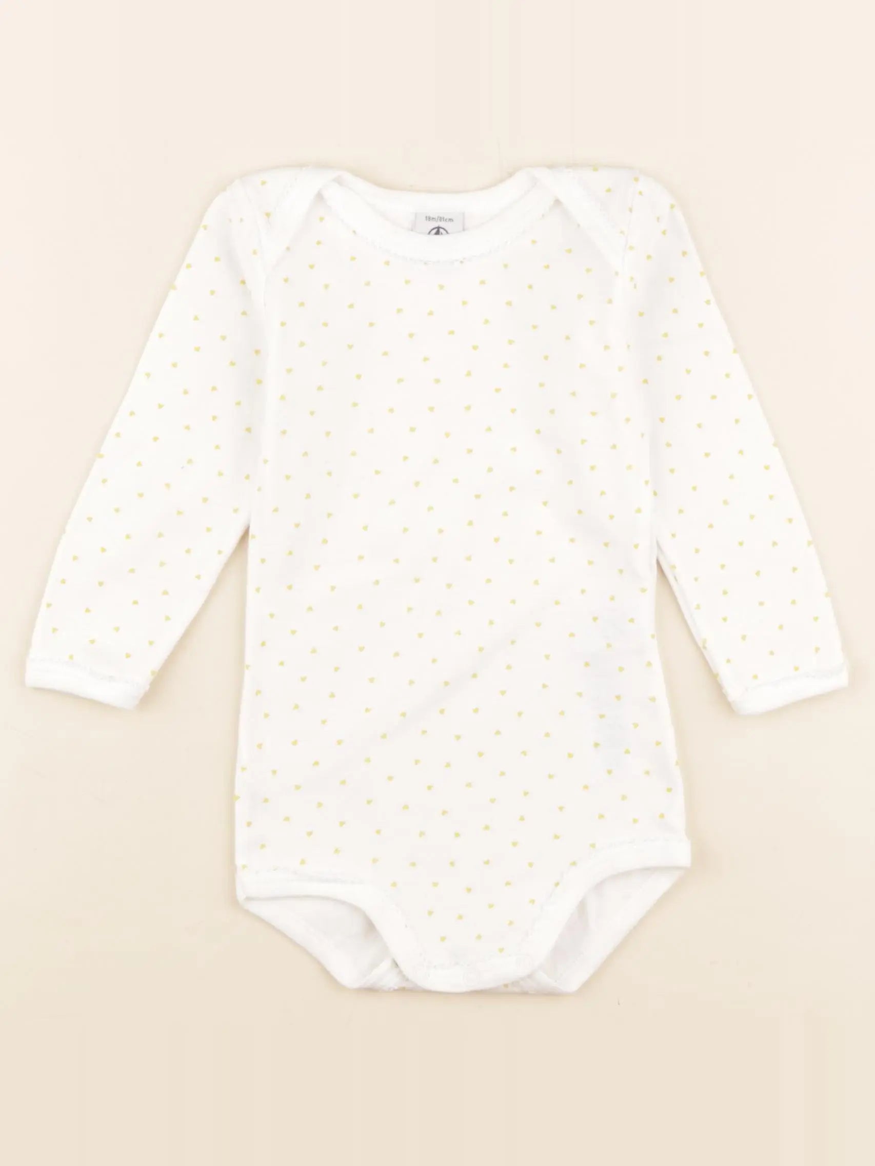 Petit Bateau - body blanc, jaune - 18 mois