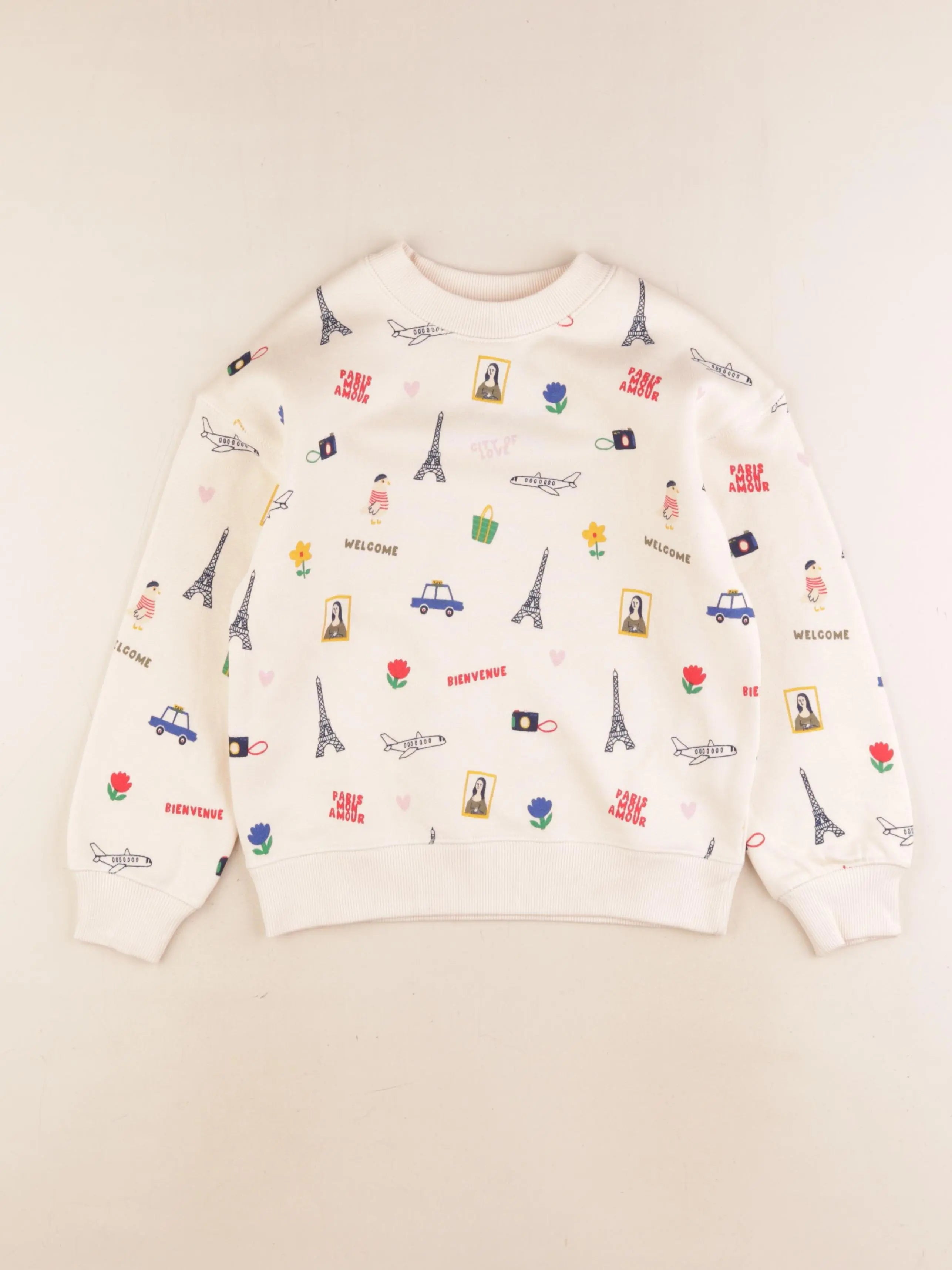 Monoprix - sweat beige - 8 ans