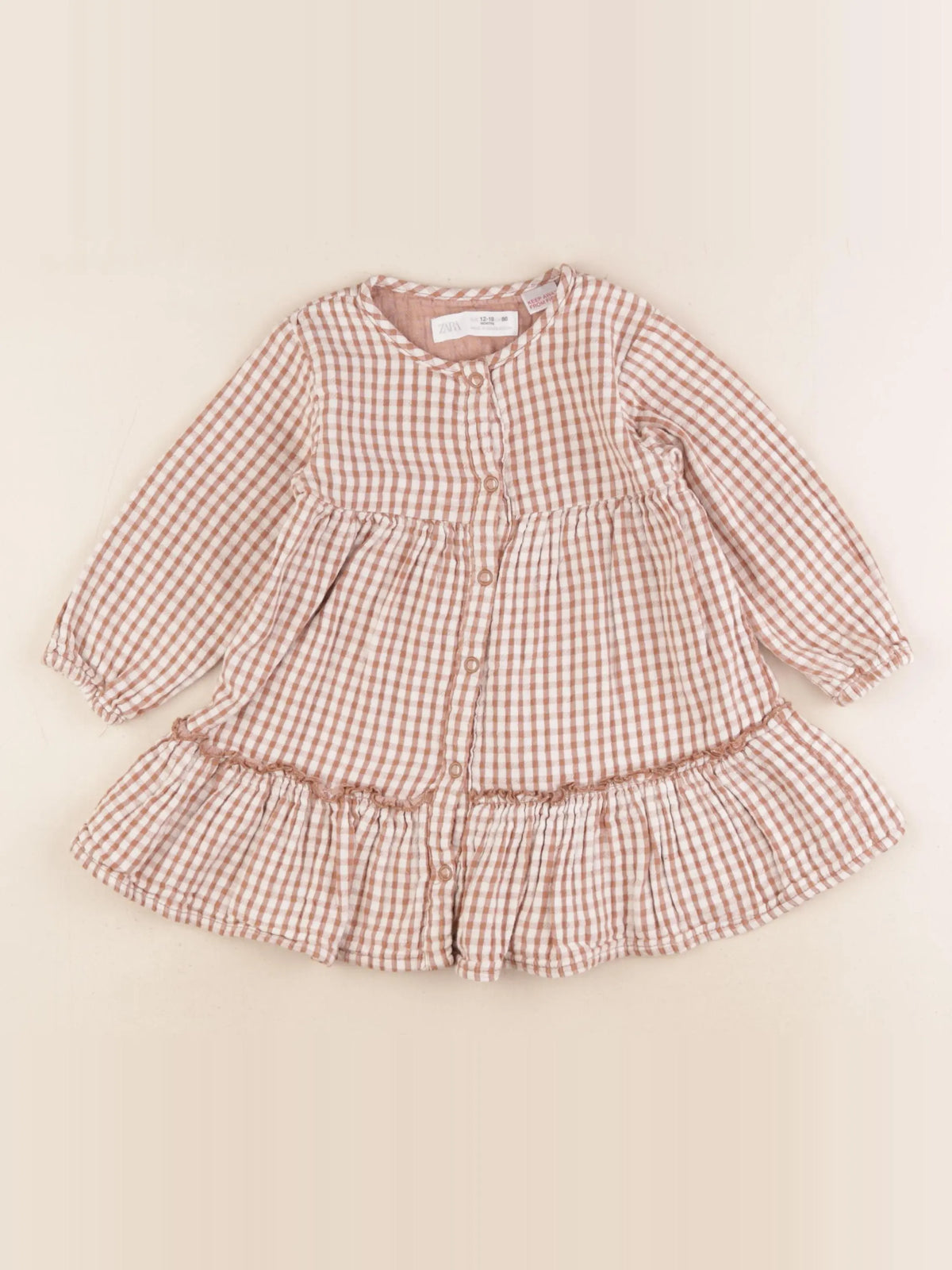 Zara - robe beige, marron - 12/18 mois