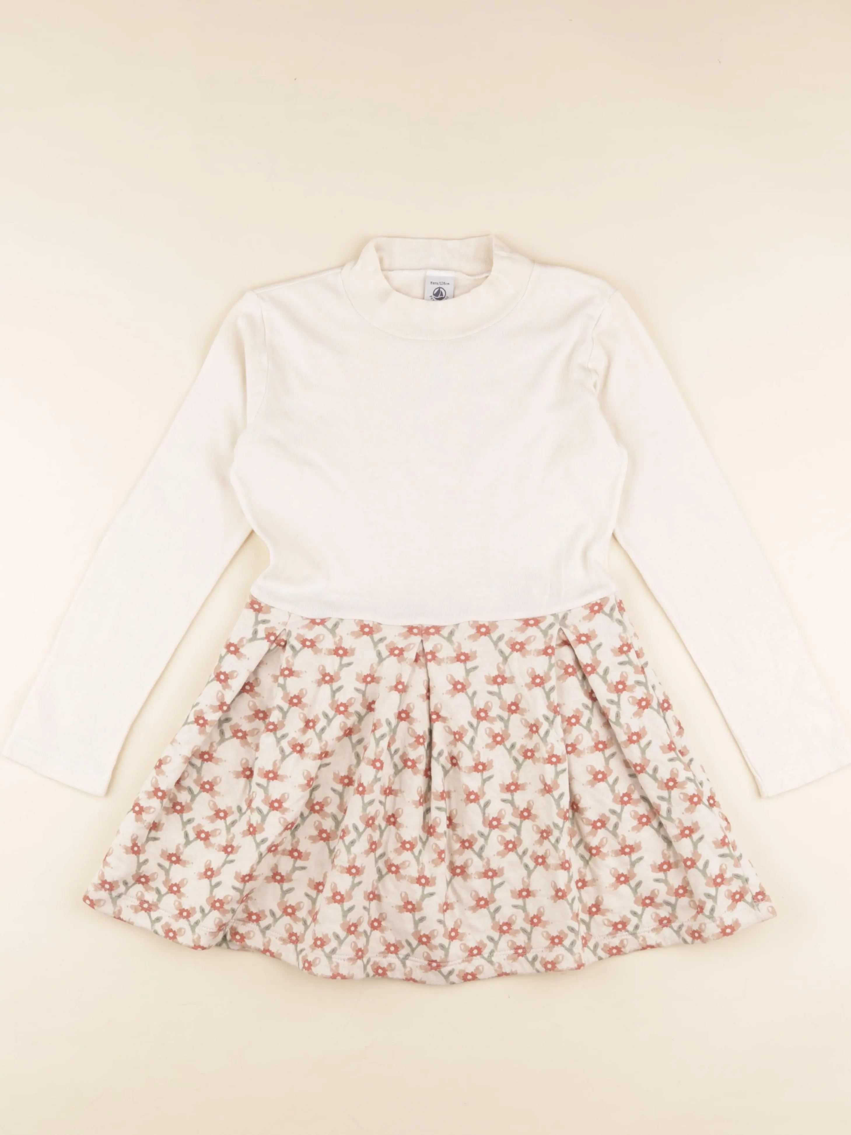 Petit Bateau - robe beige - 8 ans