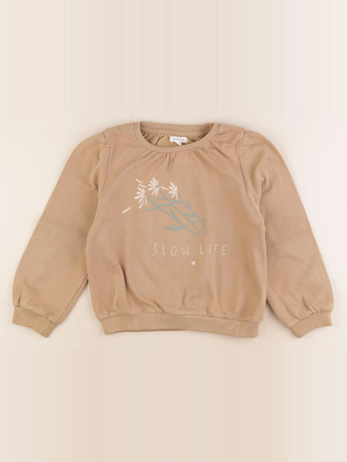 Vertbaudet - sweat marron - 6 ans