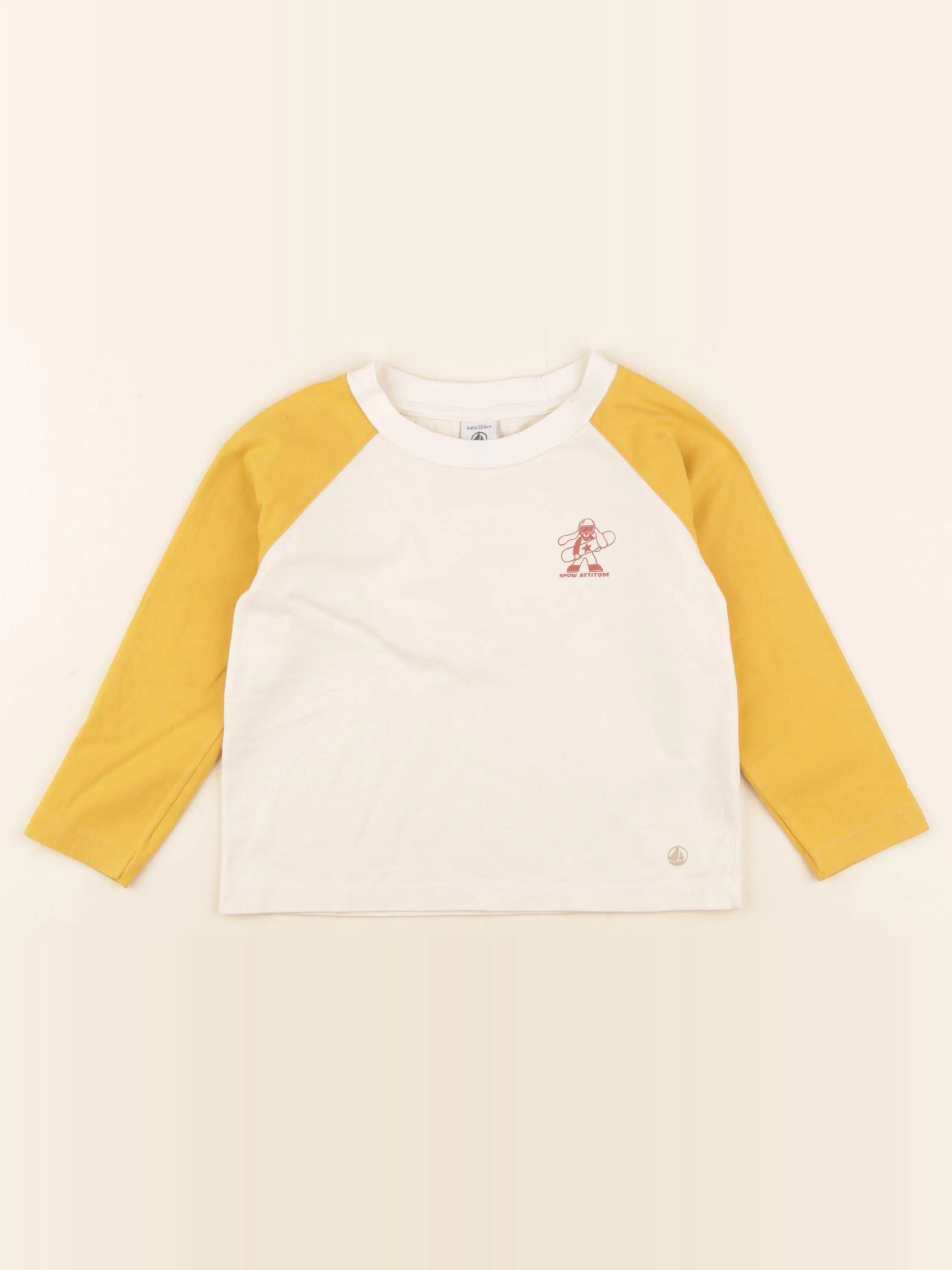 Petit Bateau - tee-shirt beige, jaune - 4 ans