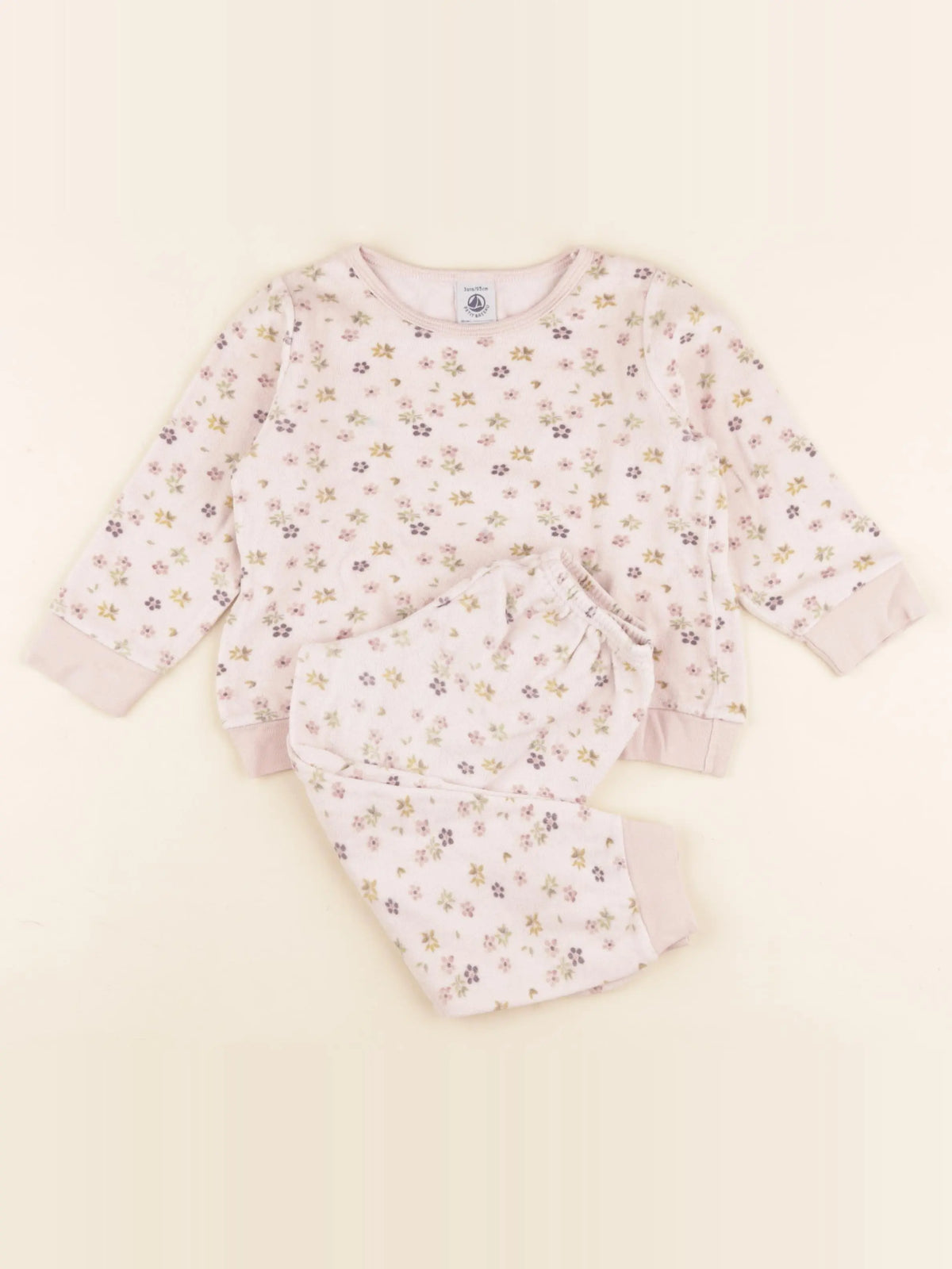Petit Bateau - pyjama velours rose - 3 ans