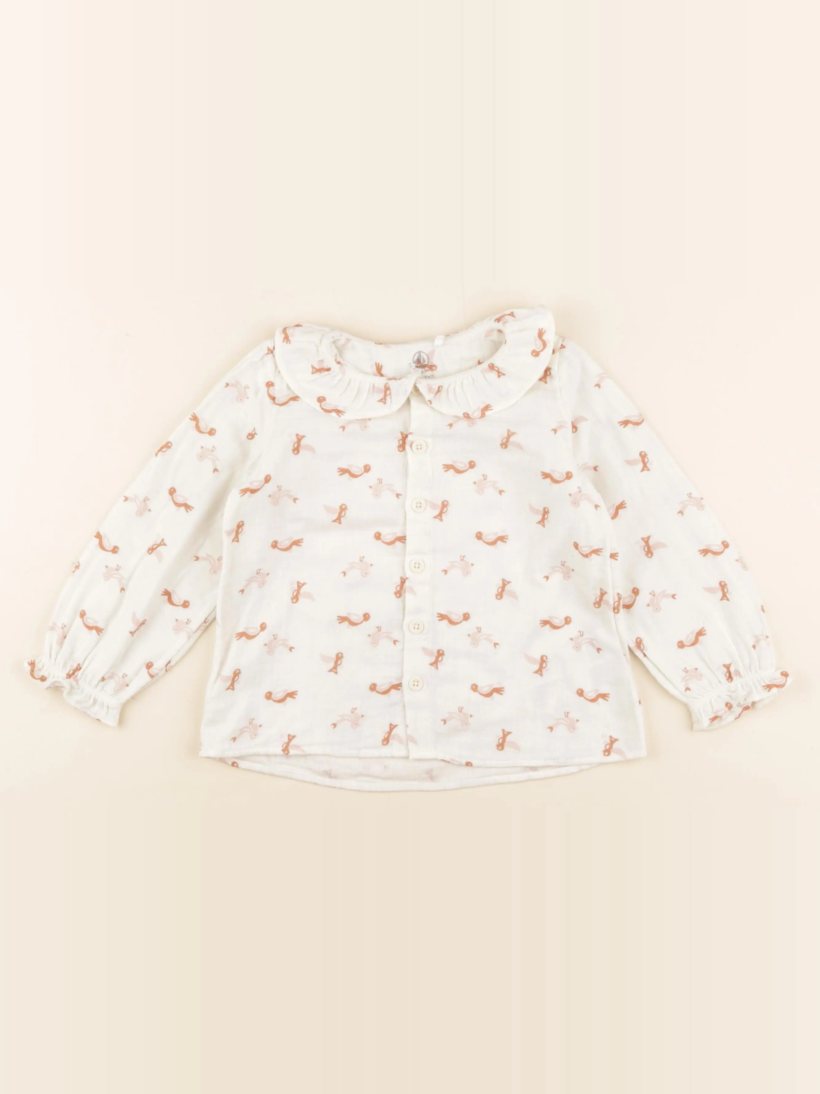 Petit Bateau - blouse blanc - 36 mois