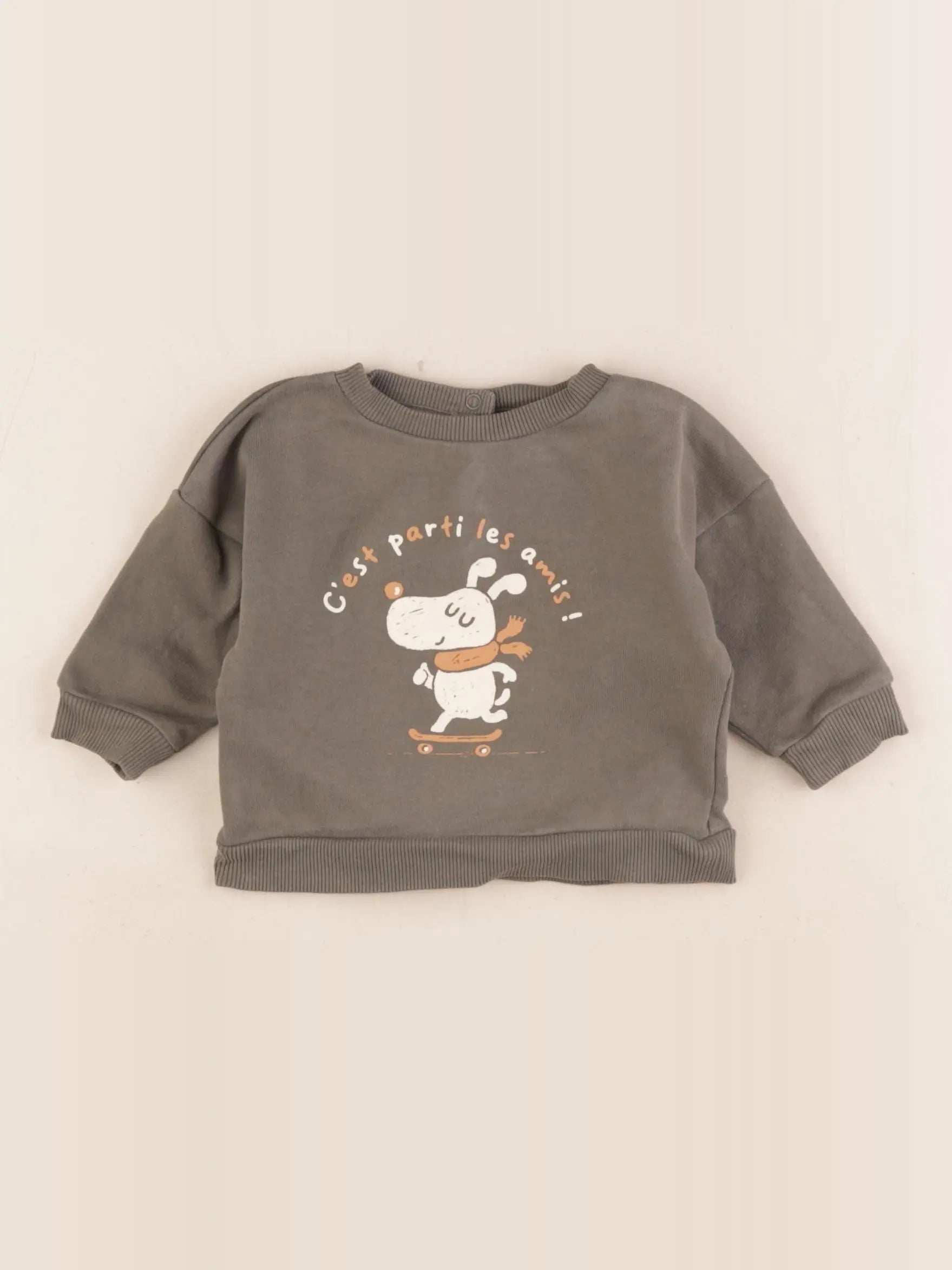 Vertbaudet - sweat vert - 1 mois