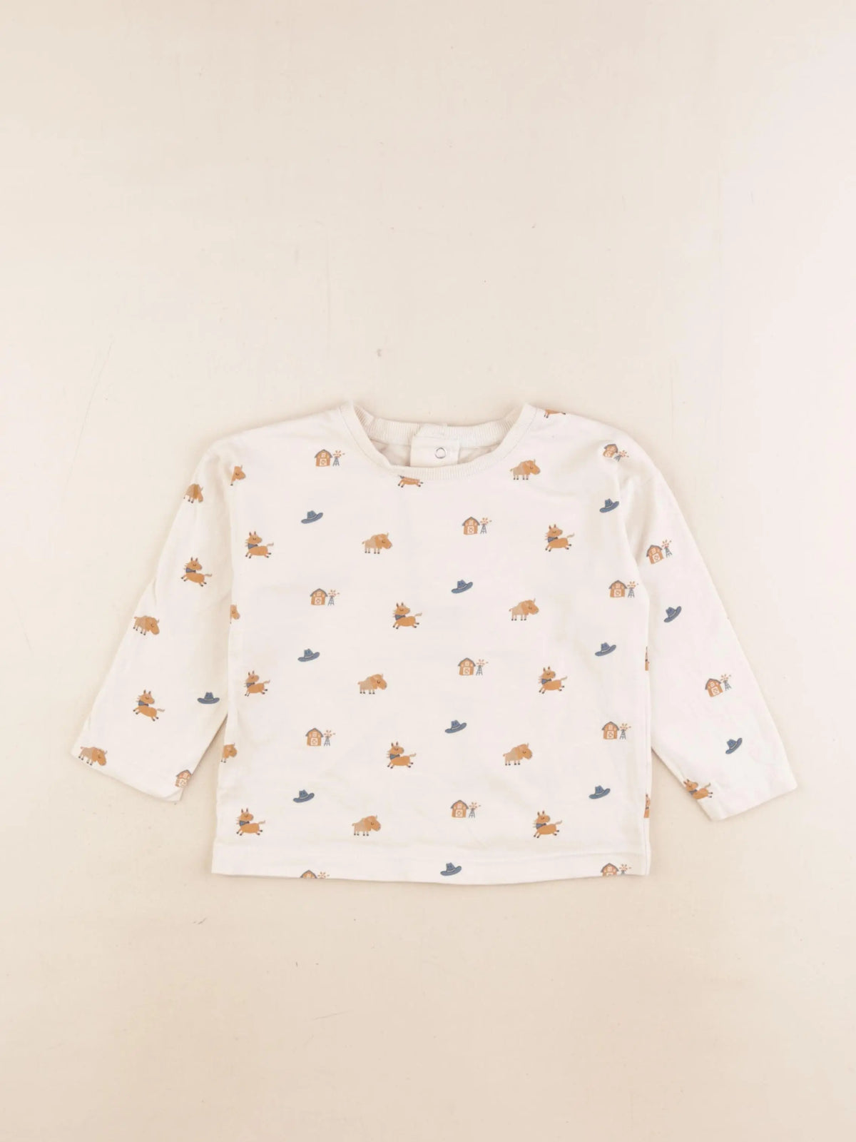 Vertbaudet - tee-shirt beige - 2 ans