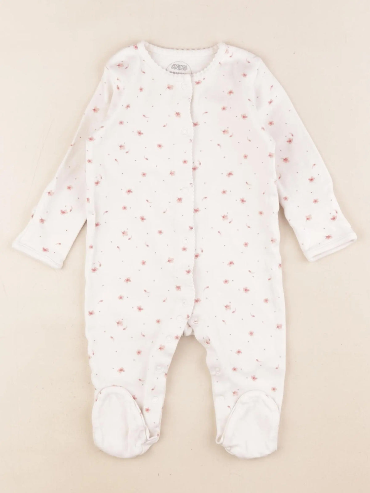 Mamas & papas - pyjama coton beige - 6/9 mois
