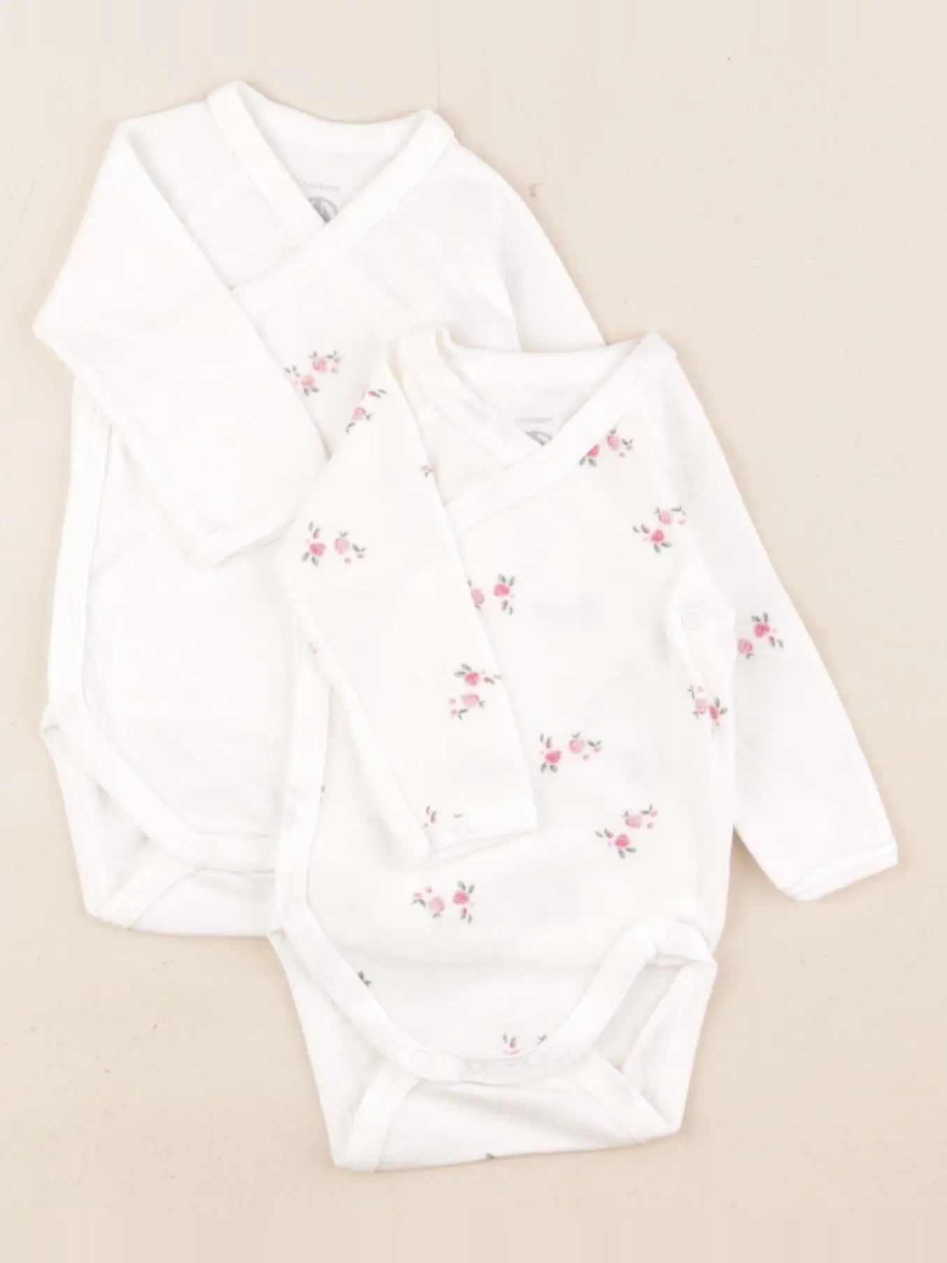 Petit Bateau - lot de 2 bodies en coton blanc - 1 mois