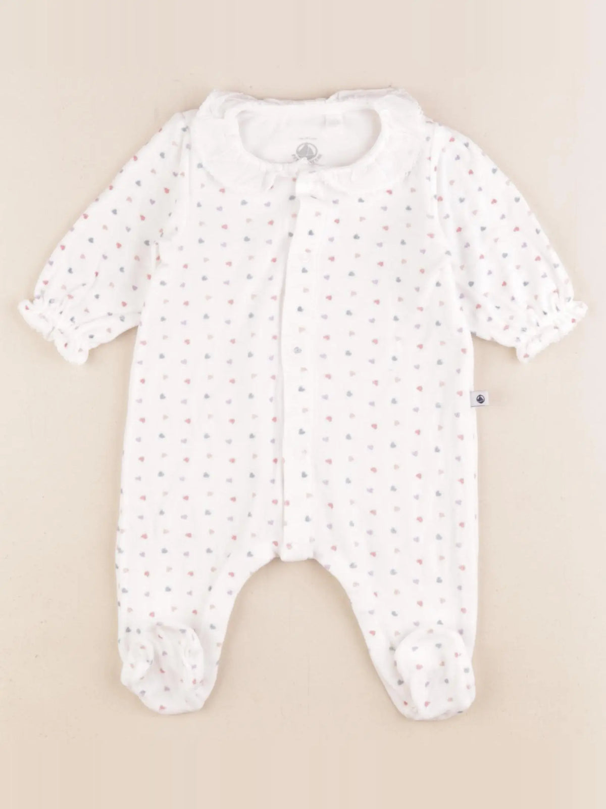 Petit Bateau - pyjama velours blanc - 3 mois