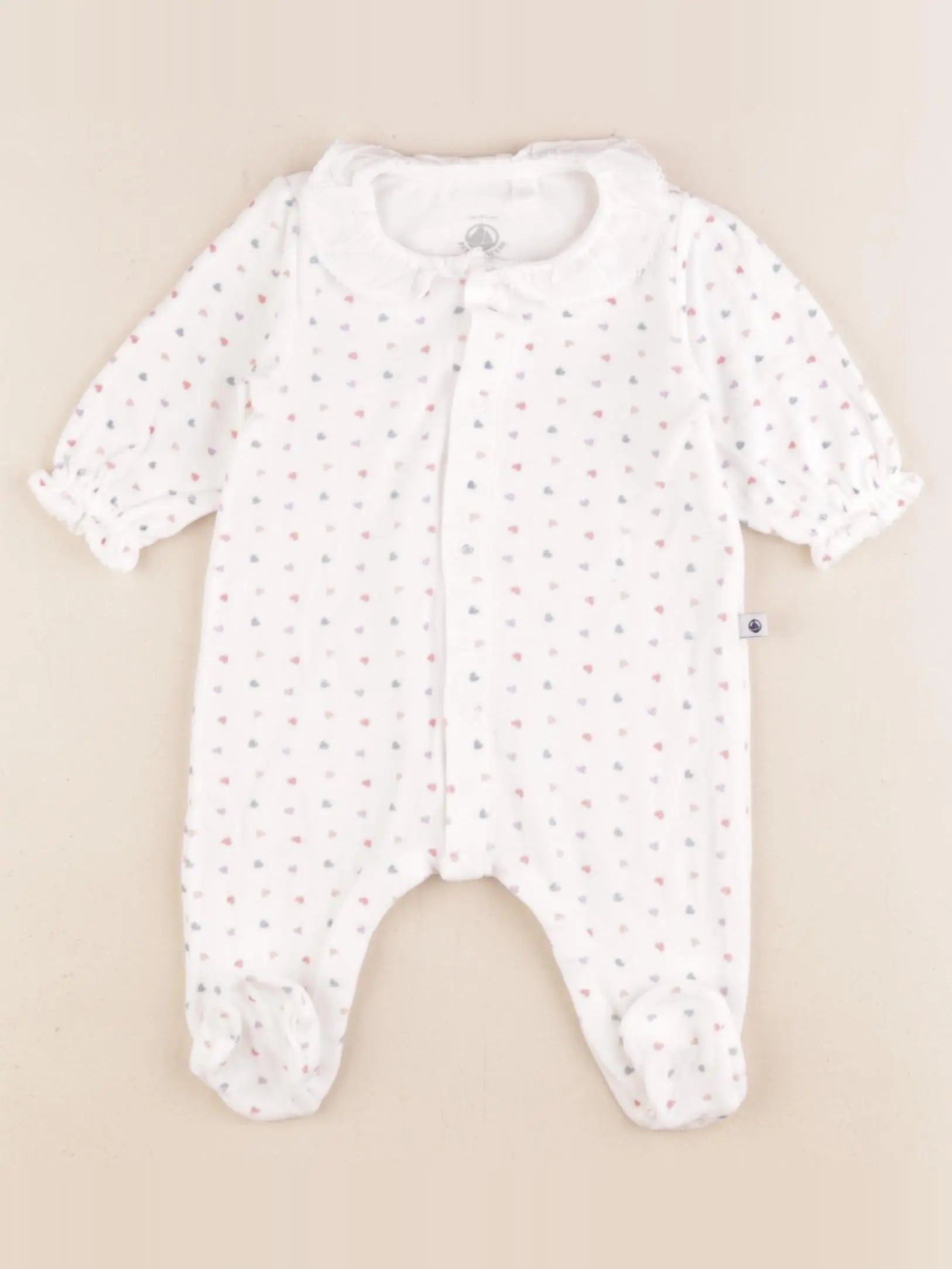 Petit Bateau - pyjama velours blanc - 3 mois