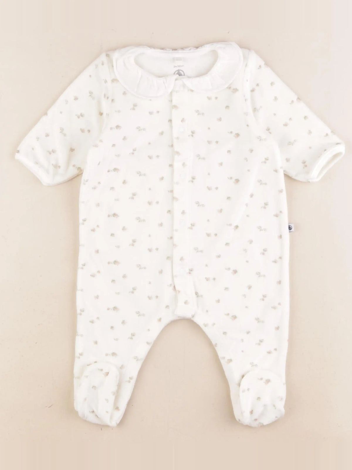 Petit Bateau - pyjama velours blanc - 3 mois