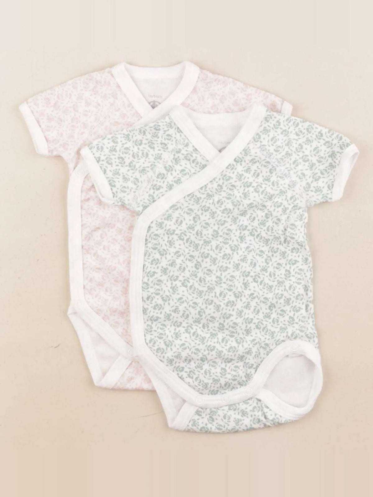 Petit Bateau - lot de 2 bodies en coton blanc - 1 mois