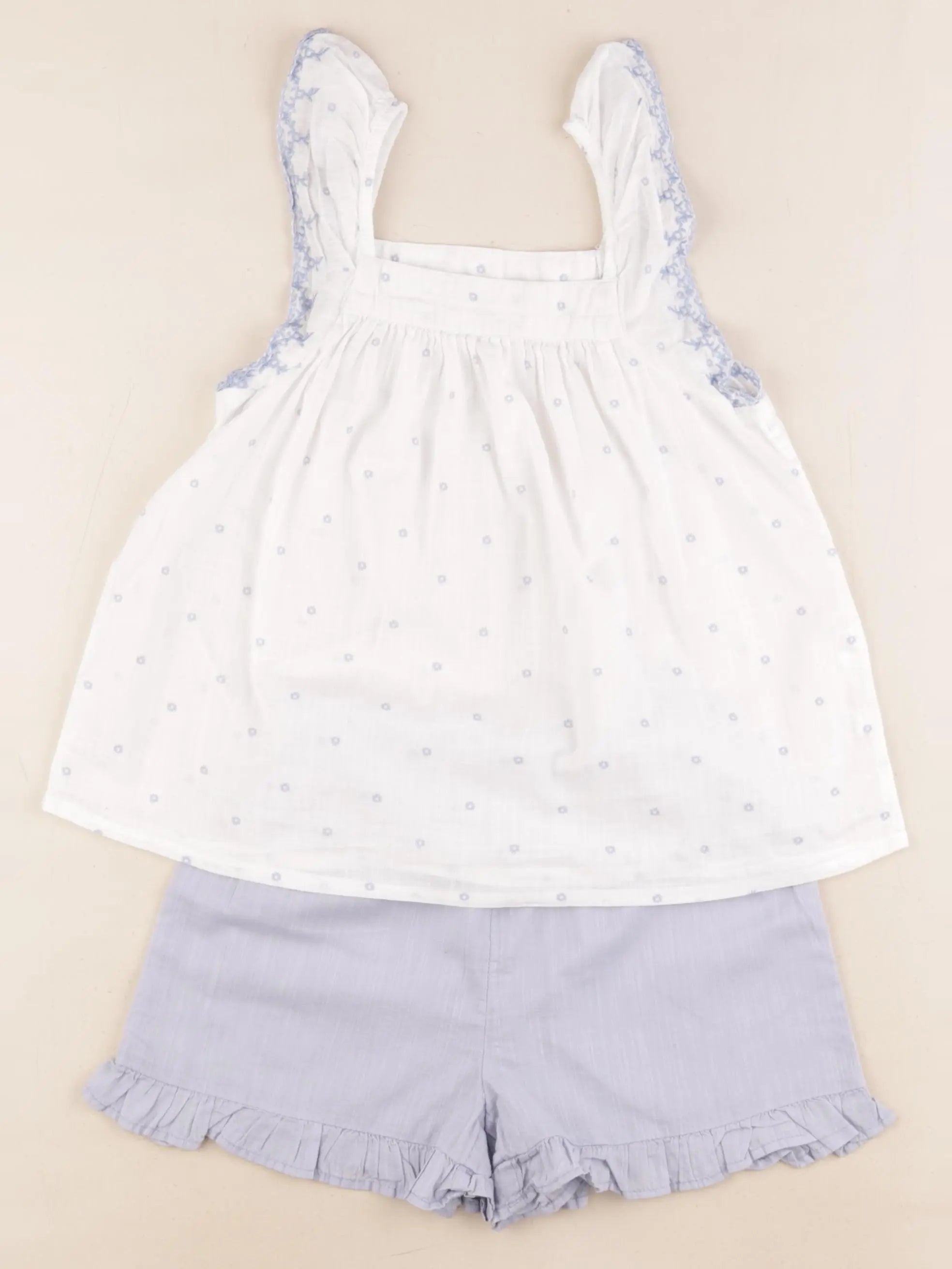 Monoprix - pyjama coton blanc, bleu - 6 ans